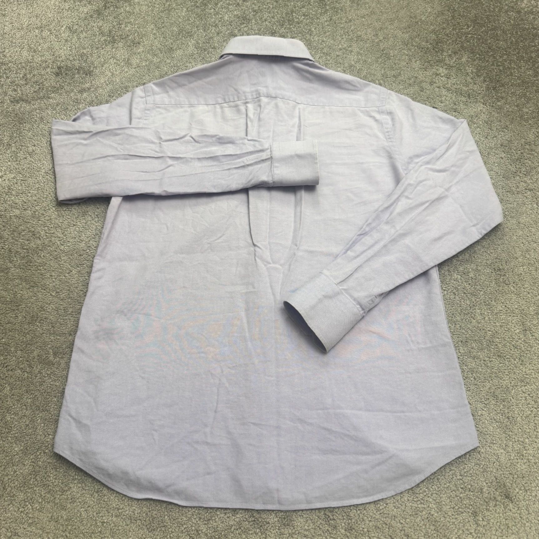 Vintage Strong Dress Shirt Mens Large 16.5 Purple Cotton Long Sleeve Classic Business Work Size 42R - 2 Thumbnail