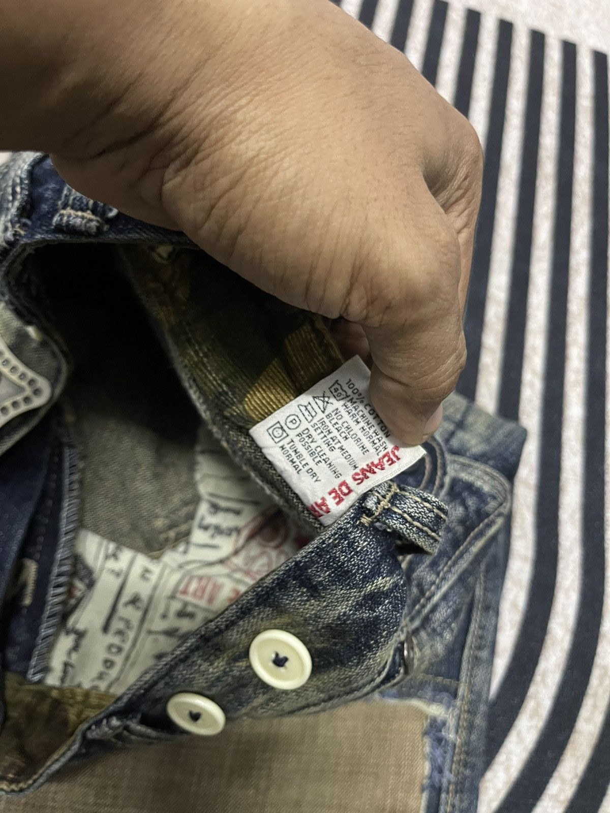 If Six Was Nine 2000s JEANS DE ART WASHABLE MULTIPOCKET JEANS RARE Size US 29 - 12 Thumbnail