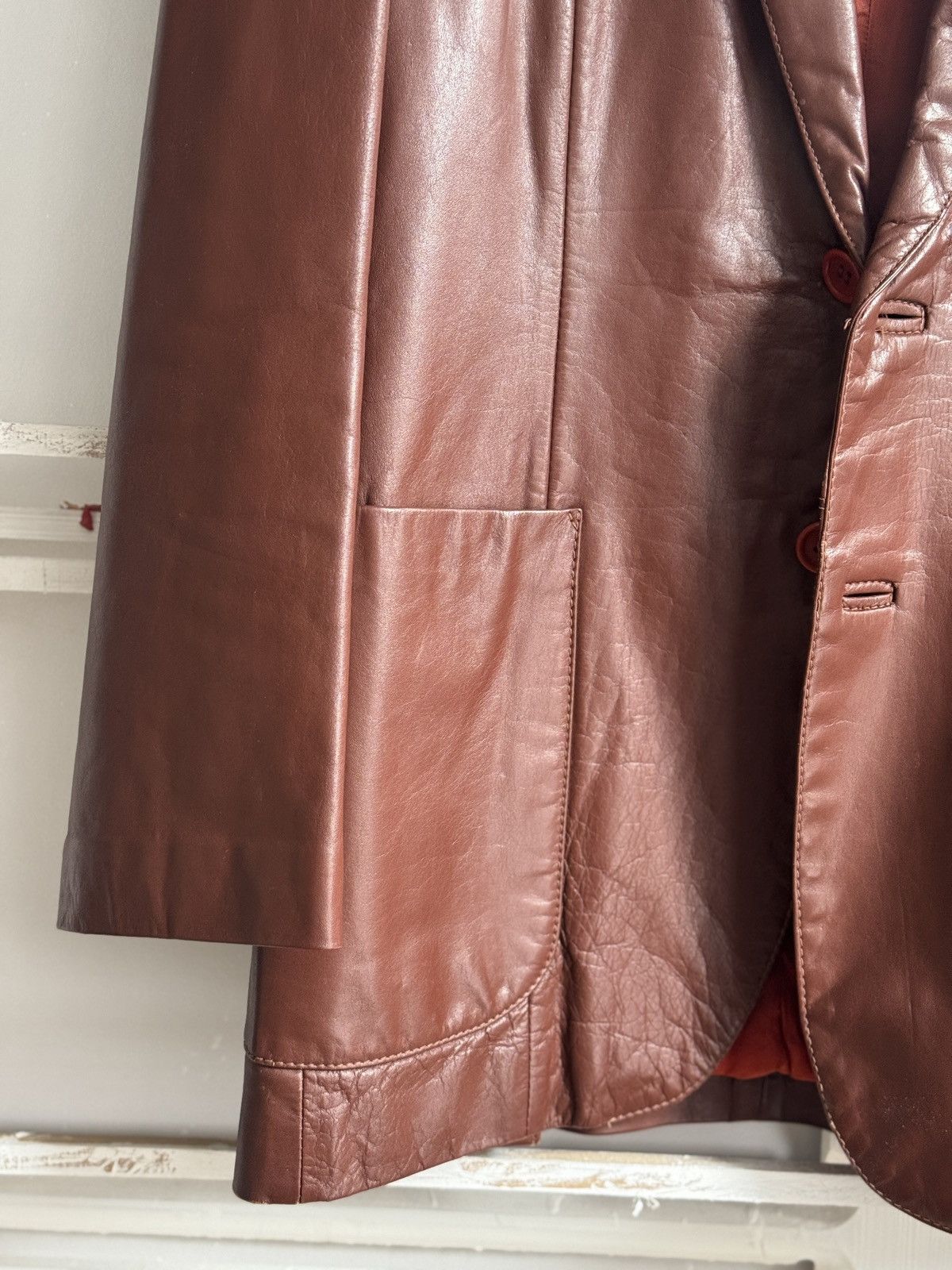 Yves Saint Laurent Yves Saint Laurent Vintage Leather Blazer Size S / US 4 / IT 40 - 5 Thumbnail