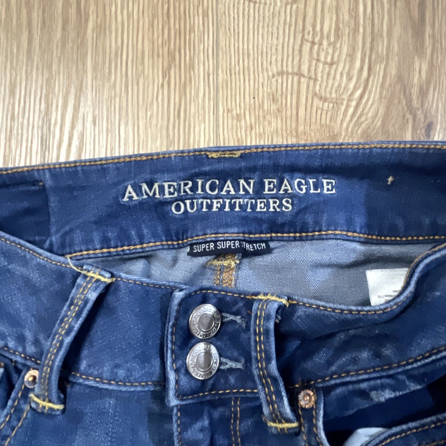 American Eagle Outfitters AMERICAN EAGLE Artist Crop Jeans Size 4 Regular Blue Super Stretch Low Rise Womens Size 27" / US 4 / IT 40 - 4 Thumbnail