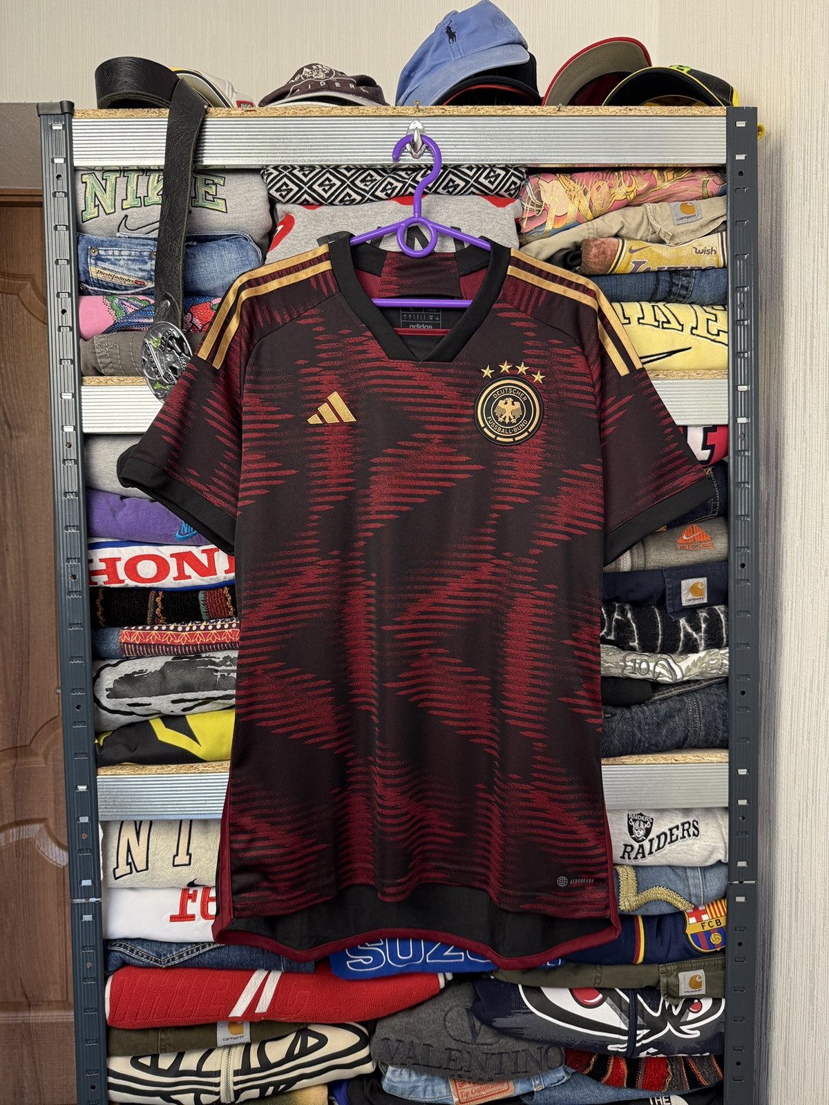 Adidas Germany Adidas polo tee jersey Deutscher Fussball Size US L / EU 52-54 / 3 - 1 Thumbnail