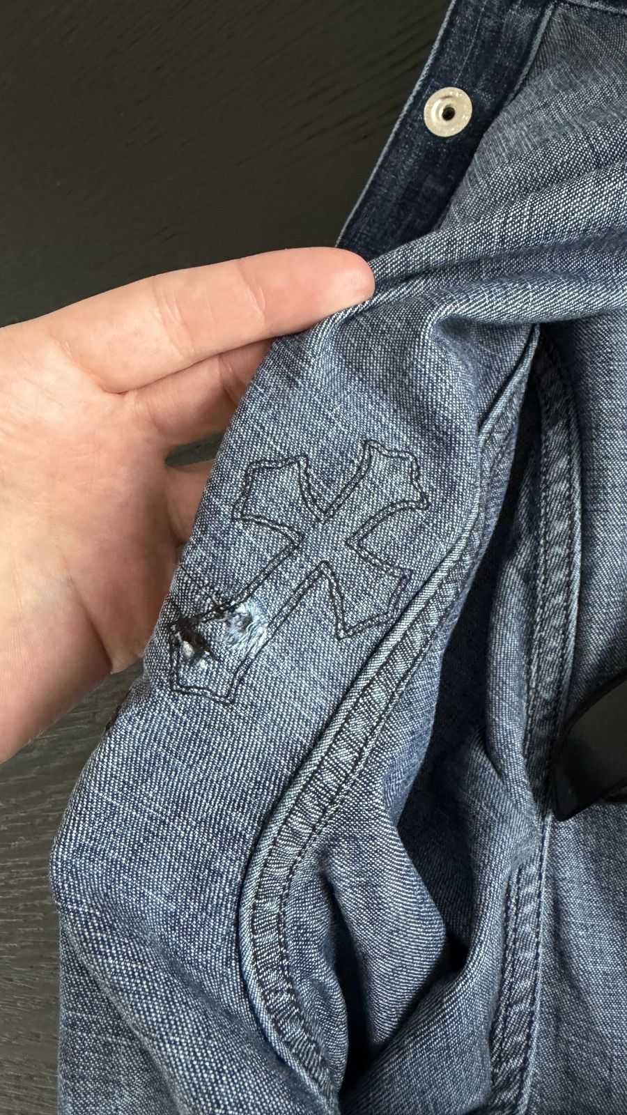 Chrome Hearts DENIM CROSS PATCH WORKDOG Size US L / EU 52-54 / 3 - 9 Thumbnail