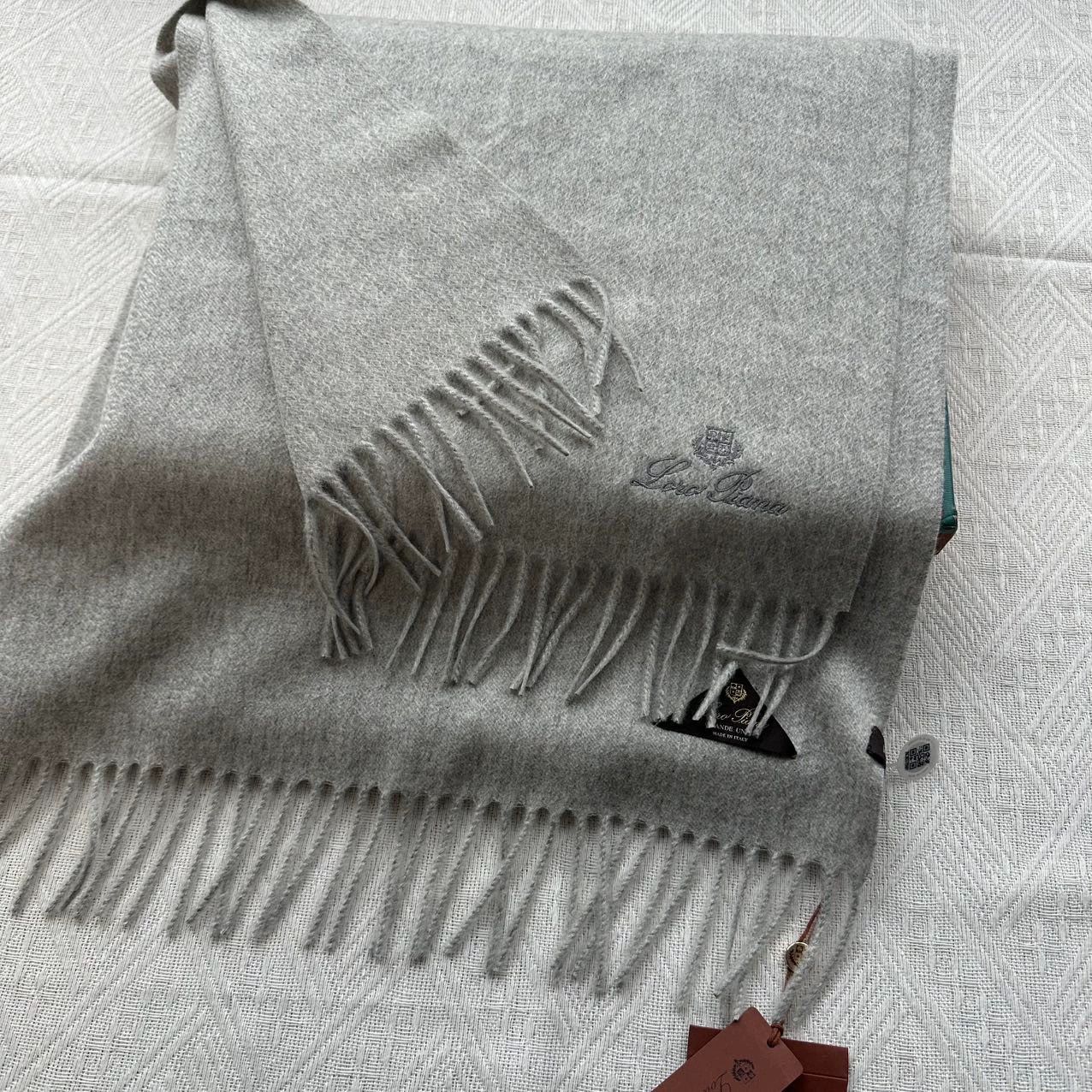 Loro Piana Unused Loro Piana Gray Cashmere Scarf Unisex Stock Size ONE SIZE - 6 Thumbnail