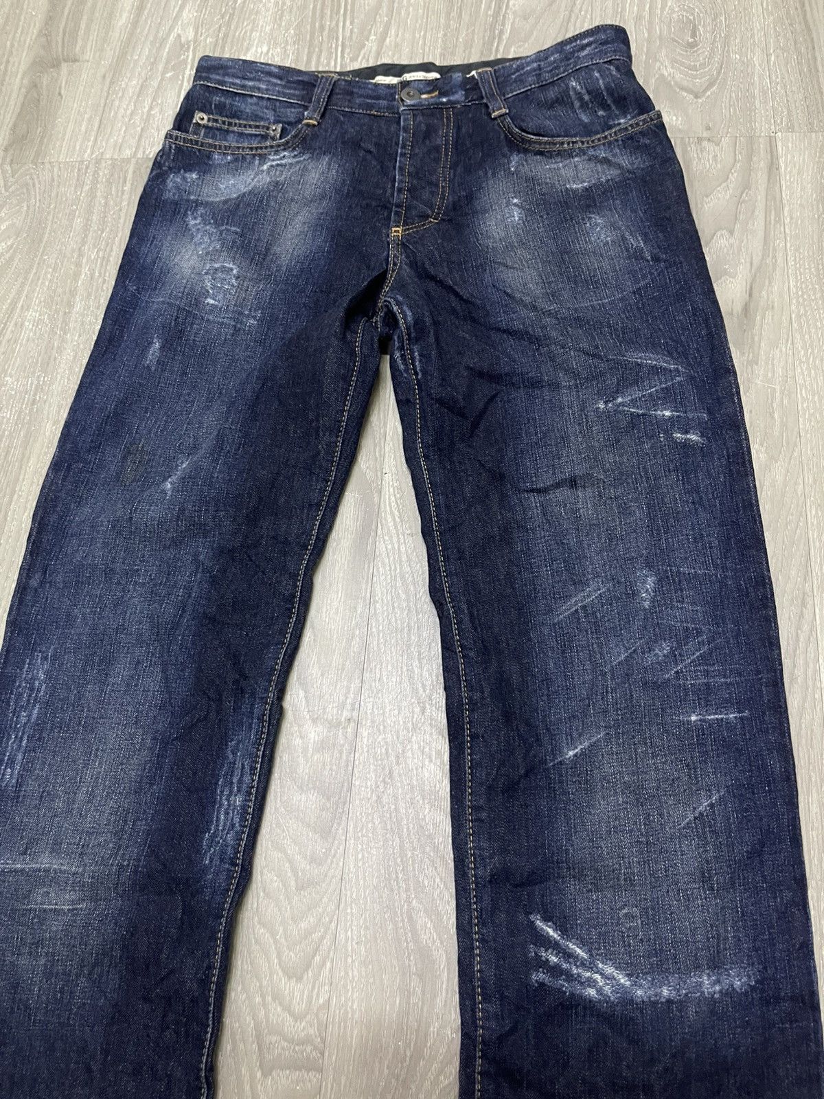Dolce & Gabbana DOLCE & GABBANA Men’s Distressed Denim Blue Black Logo Size US 32 / EU 48 - 4 Thumbnail