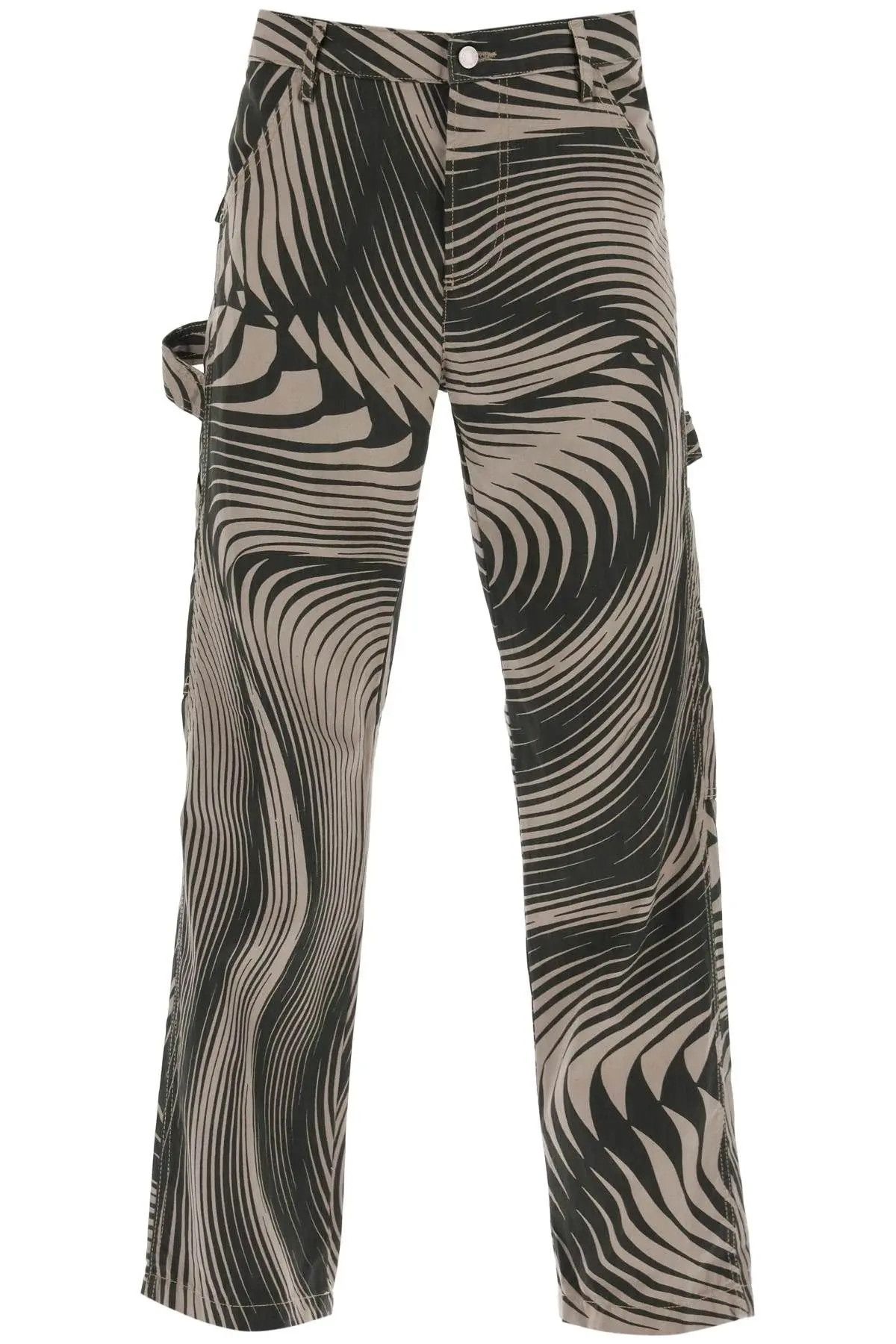 image of Dries Van Noten O1S22I1N0224 Penfell Moiré Pattern Cargo Pant In Khaki Brown, Men's (Size 31)