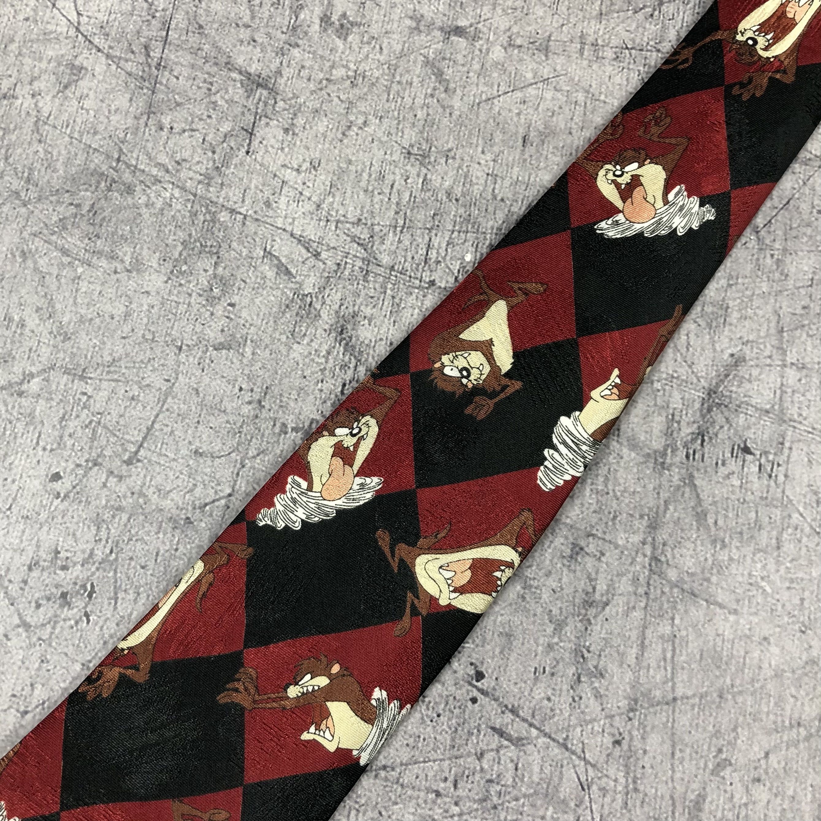 Cartoon Network Vintage 90s Looney Tunes Sylvester Tasmania Devil Tie Size ONE SIZE - 13 Thumbnail