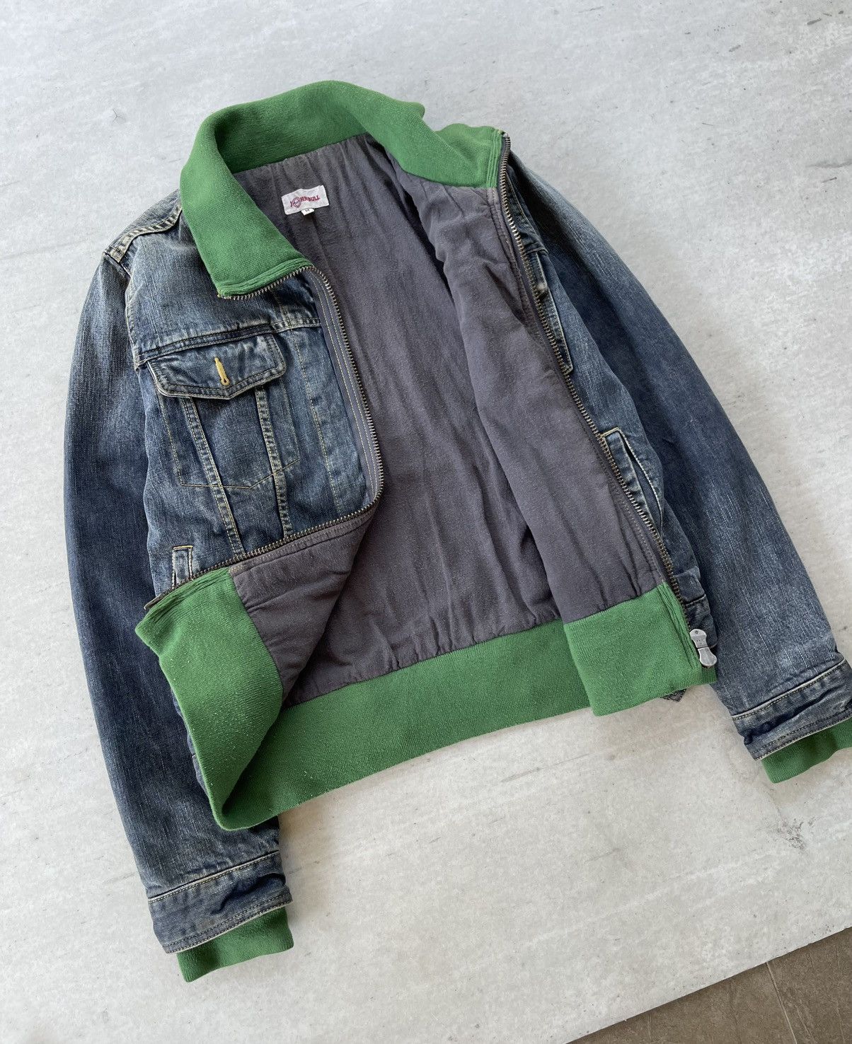 Johnbull 🔥VINTAGE JOHN BULL MEN'S LAYERED DESIGN DENIM TRUCKER JACKET Size US M / EU 48-50 / 2 - 8 Thumbnail