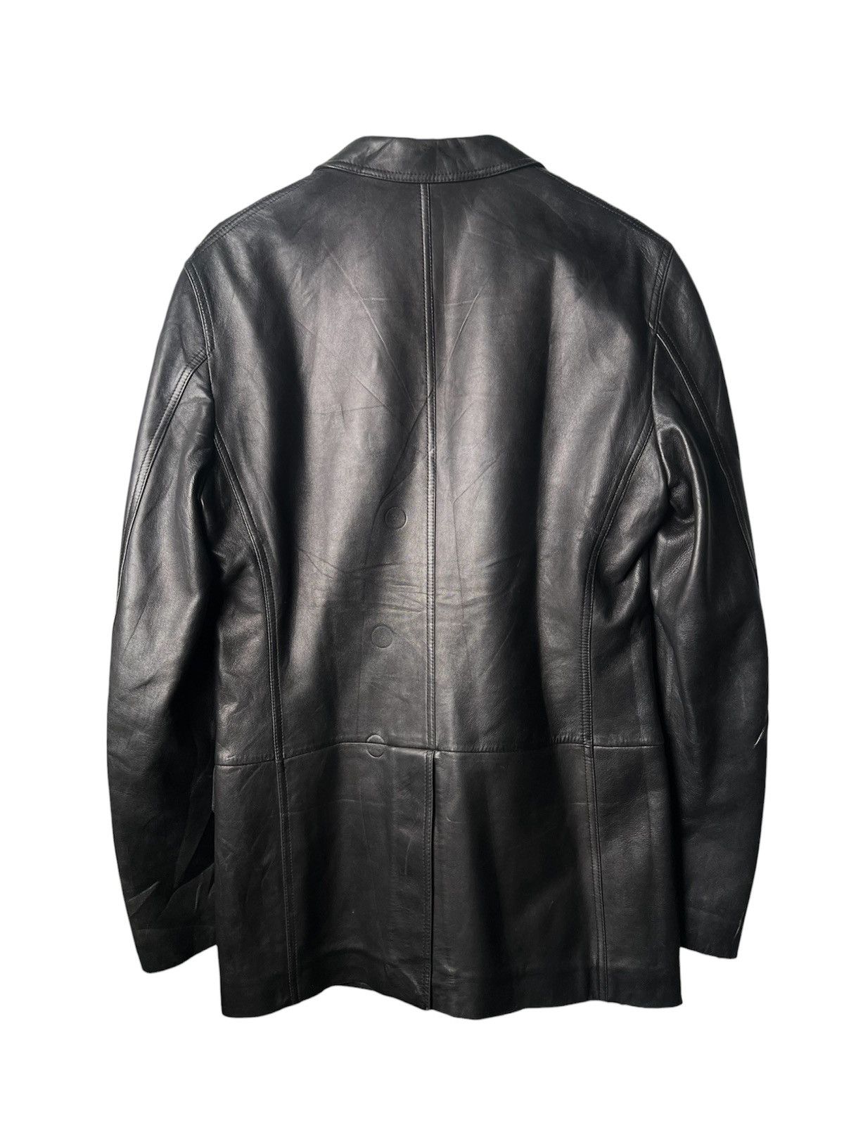 Saint Laurent Paris Fall 2002 Tom Ford For Yves Saint Laurent Leather Blazer Size US M / EU 48-50 / 2 - 2 Thumbnail