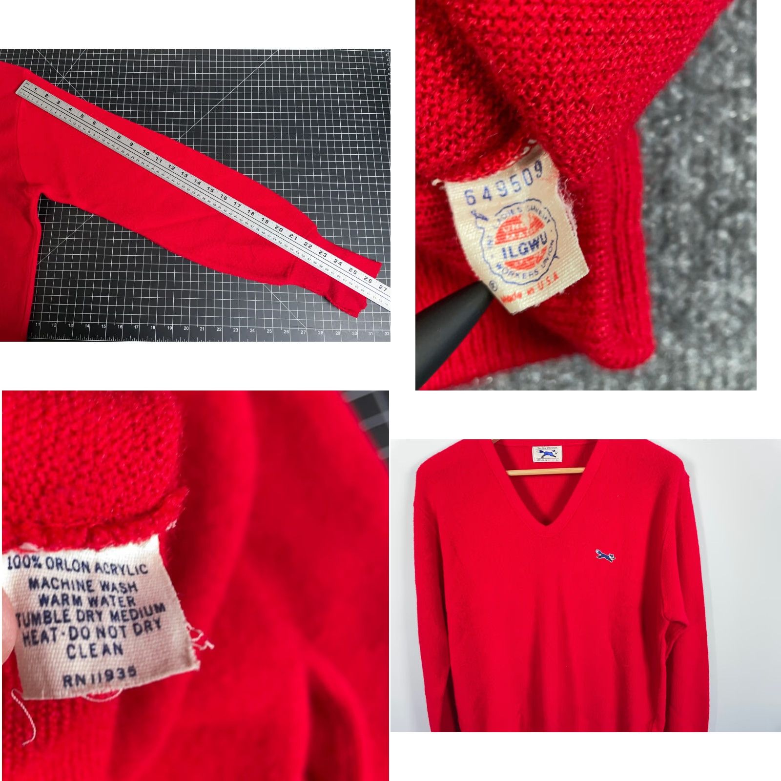 Vintage VINTAGE 70s Fox Collection Sweater Mens L Red V-Neck J. C. Penney Size US L / EU 52-54 / 3 - 8 Thumbnail
