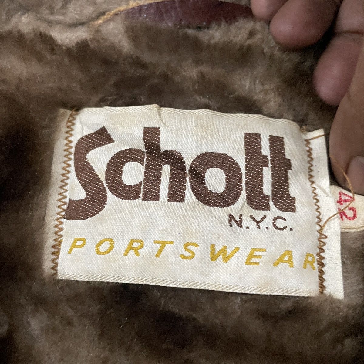 Schott Vintage Schott N.Y.C Winter Leather Jacket Size US L / EU 52-54 / 3 - 6 Thumbnail