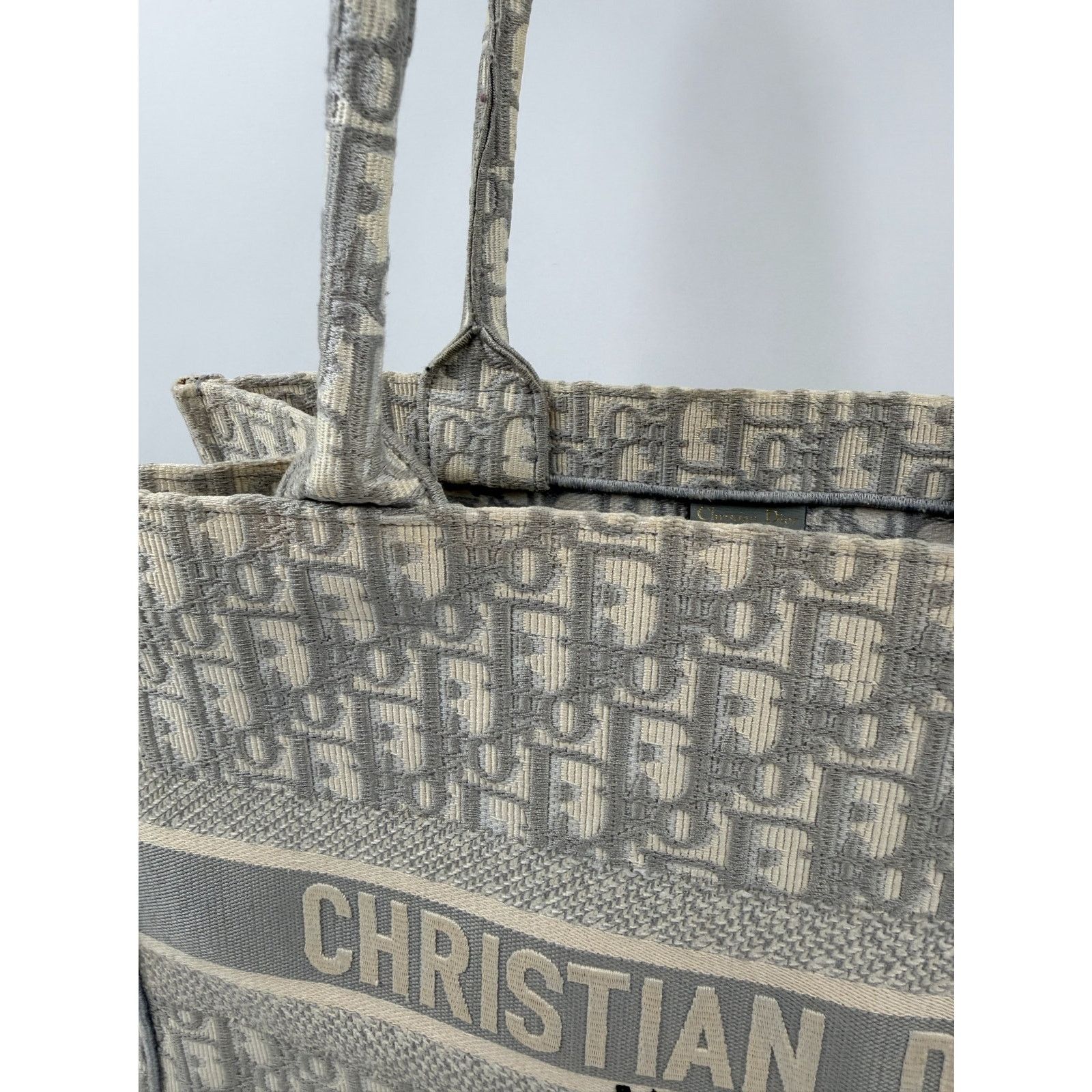 Dior Christian Dior Gray Oblique Medium Book Tote Size ONE SIZE - 14 Thumbnail