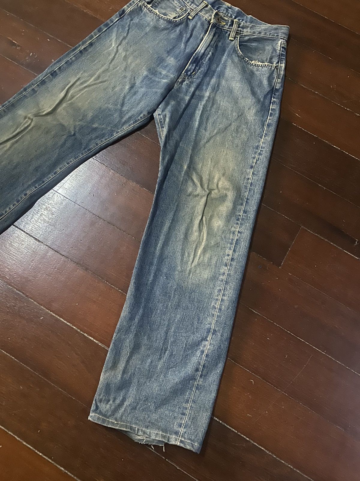 Edwin Fire vtg EDWIN 505 type wide leg selvedge great faded Size US 32 / EU 48 - 4 Thumbnail