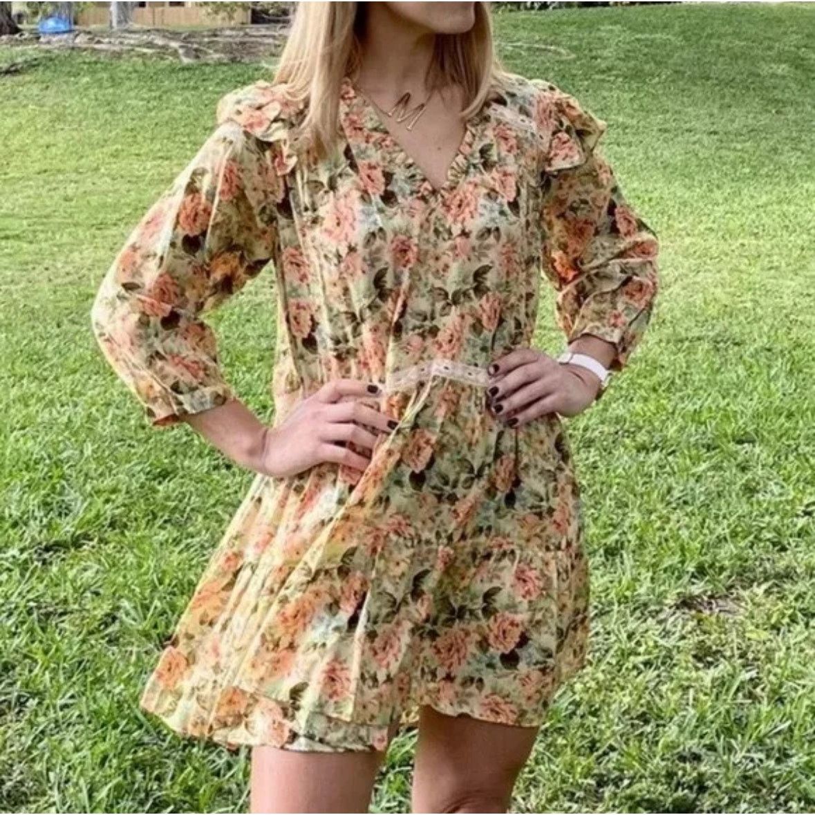 Zara ZARA FLORAL PRINT DRESS MULTICOLORED Size M / US 6-8 / IT 42-44 - 3 Thumbnail