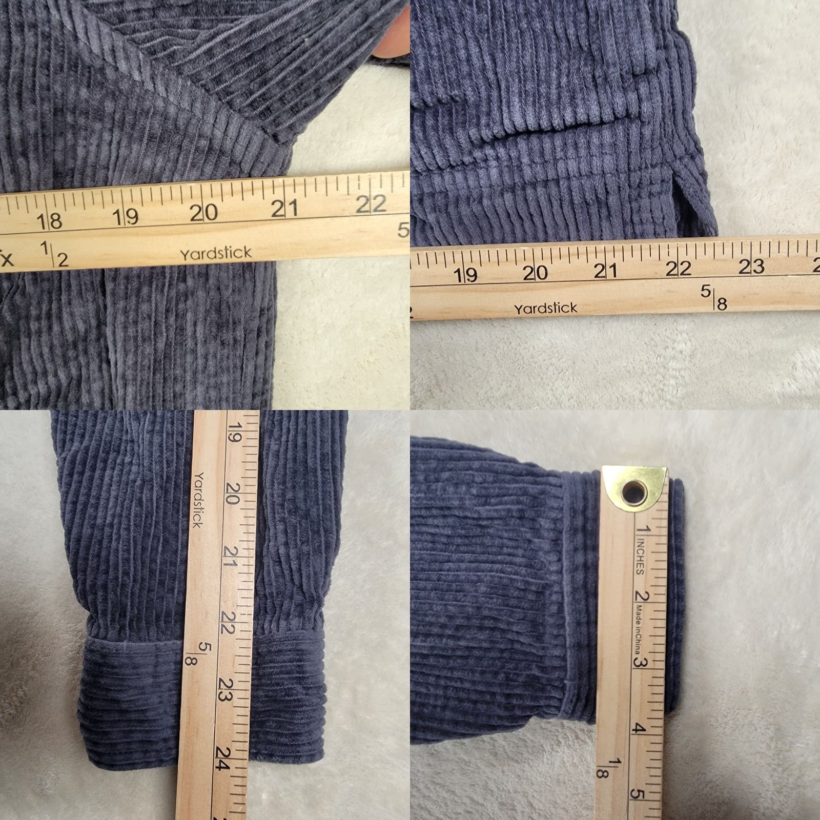 Vintage LL Bean Shirt Womens Med Blue Corduroy Button Up Overshirt Shacket Wide Wale Size M / US 6-8 / IT 42-44 - 8 Thumbnail