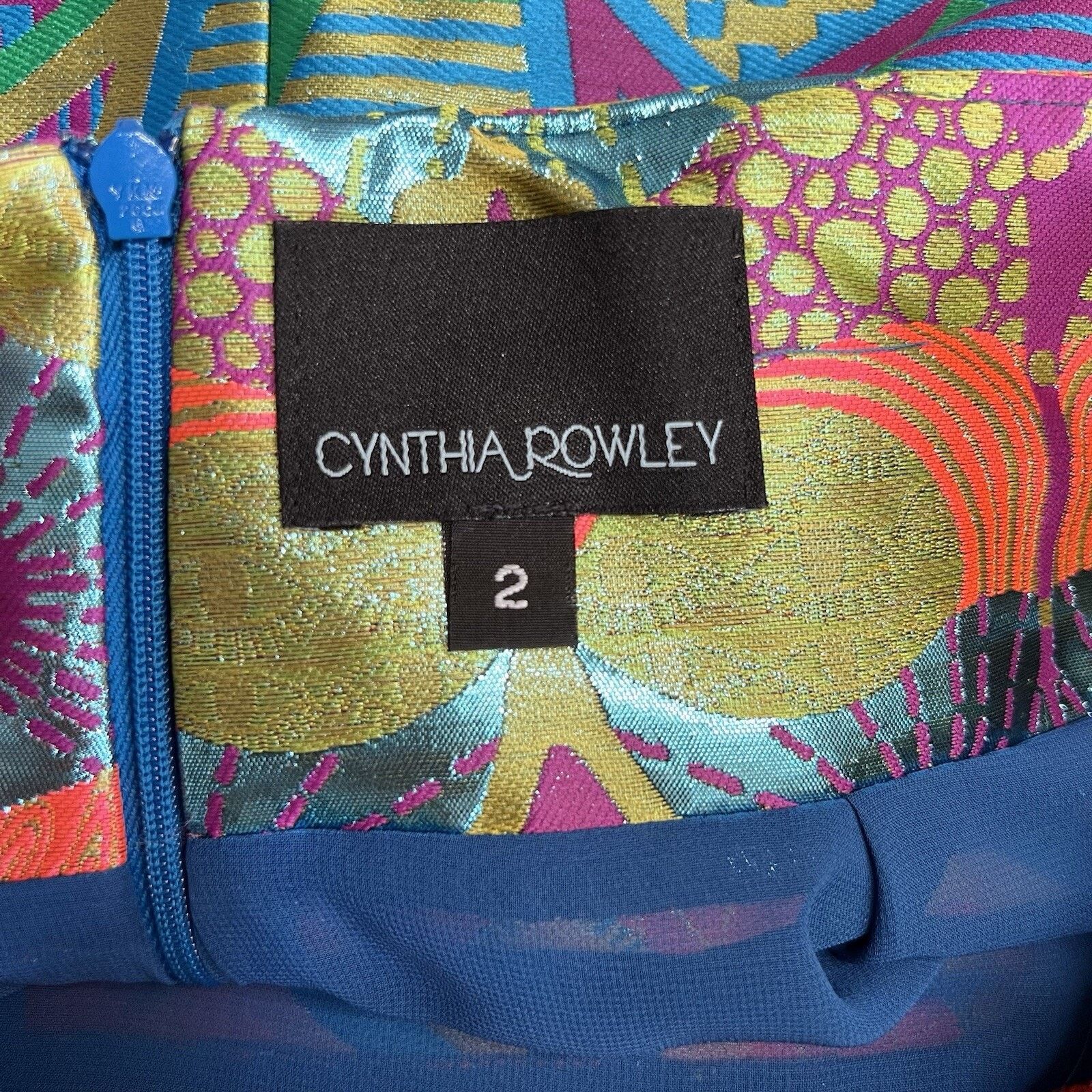 Cynthia Rowley Cynthia Rowley Metallic Neon Brocade Miniskirt Size 28" / US 6 / IT 42 - 7 Thumbnail