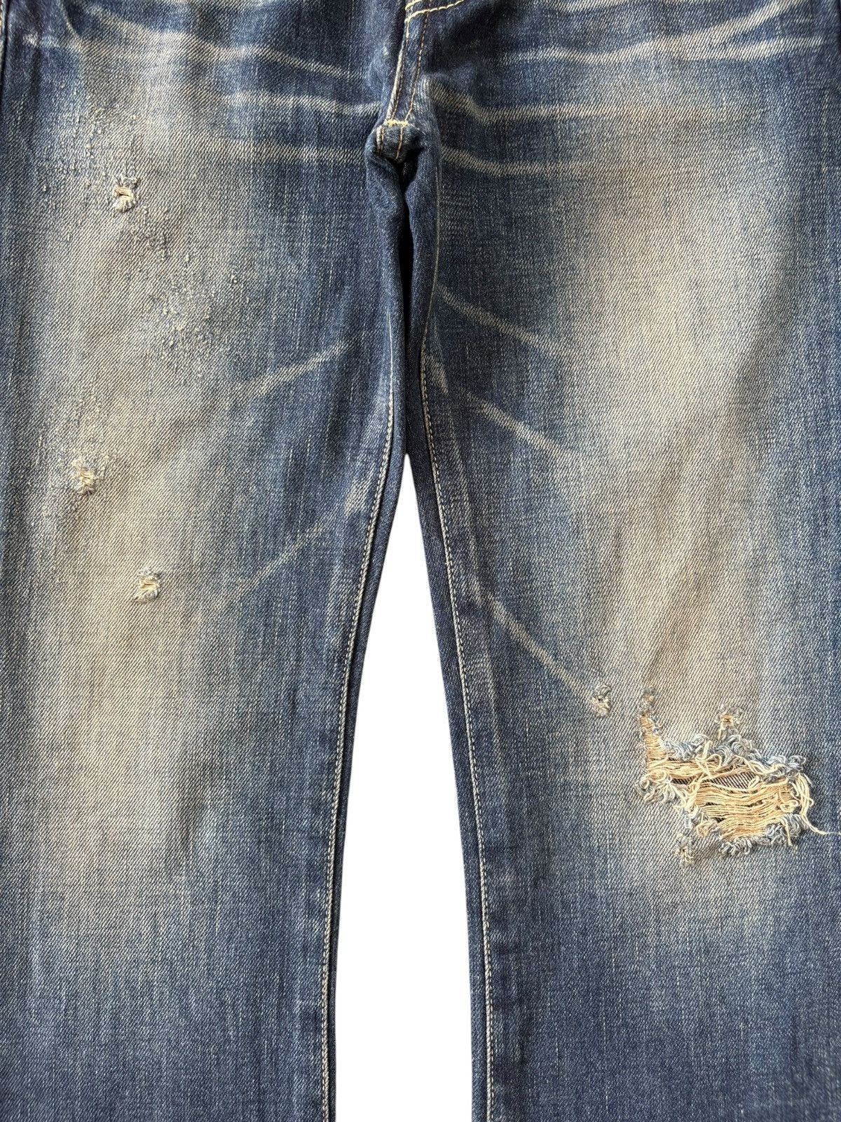 MOUSSY Vintage Japanese Moussy Rusty Wash Distress Flare Jeans Size 30" / US 8 / IT 44 - 3 Thumbnail