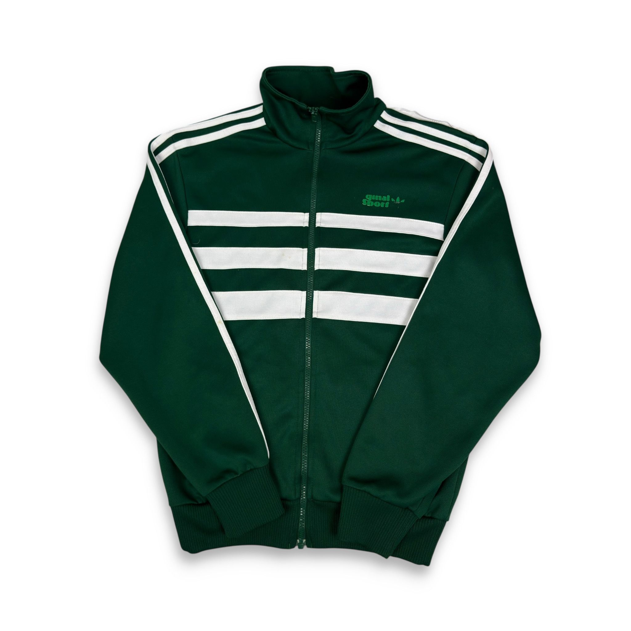 Adidas Men's Green White Originals Sports Track Jacket Small