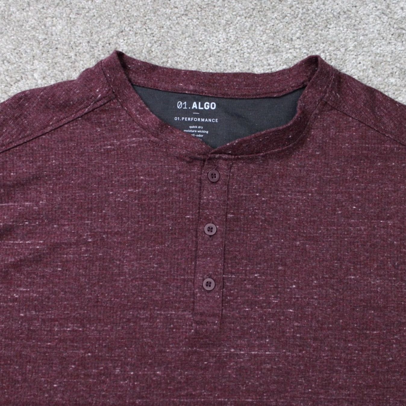 Vintage 01. Algo Red Performance Henley Shirt Mens 2XL 2XL Quick Dry Long Sleeve Size US XXL / EU 58 / 5 - 5 Thumbnail