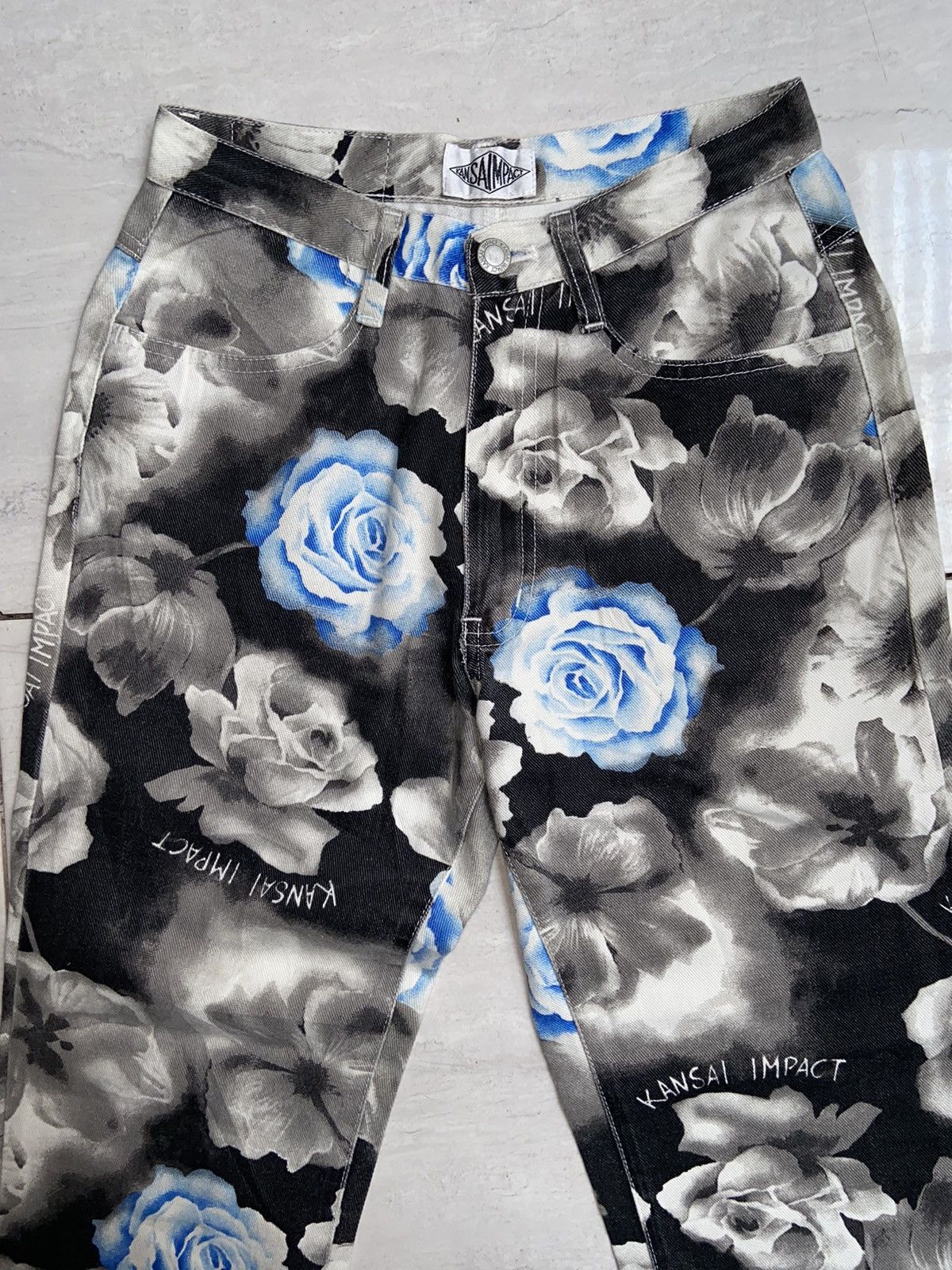 Kansai Yamamoto KANSAI IMPACT Flower Patterned Jeans Size US 28 / EU 44 - 2 Thumbnail