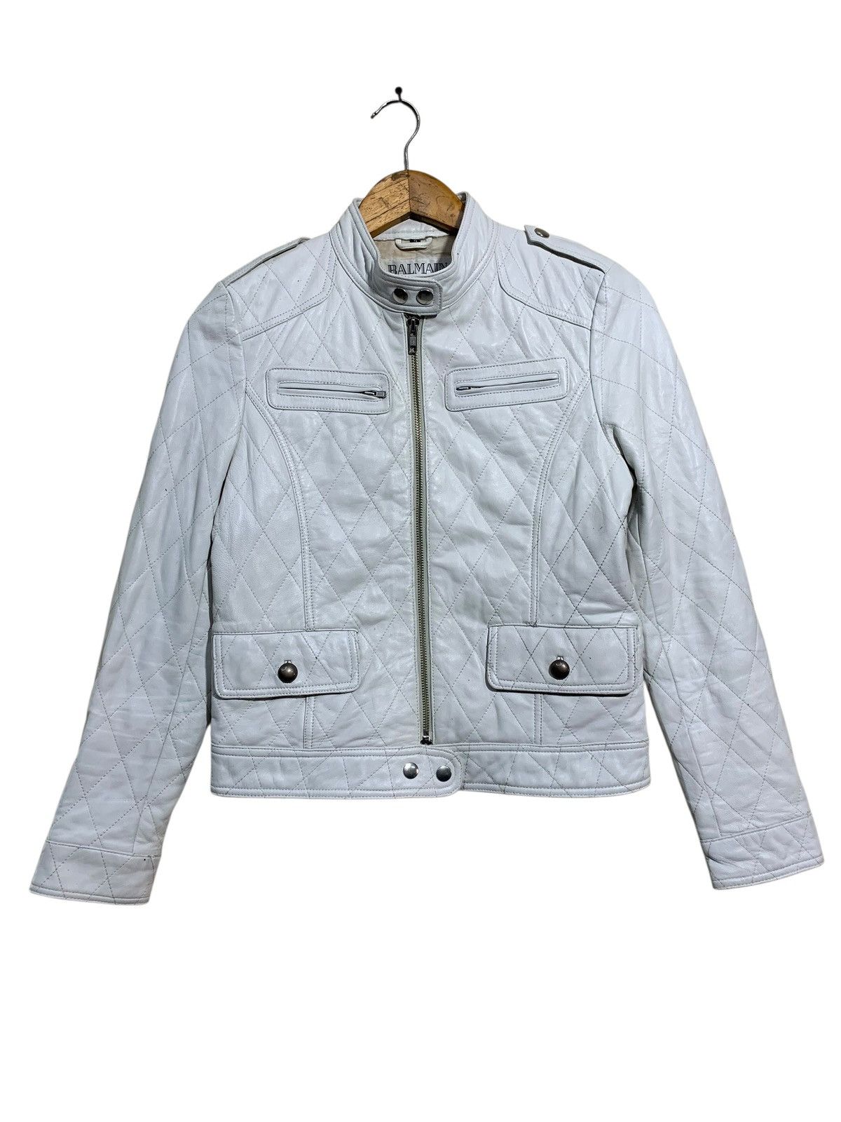 🔥BALMAIN PARIS SHEEPSKIN LEATHER JACKET BIKERS