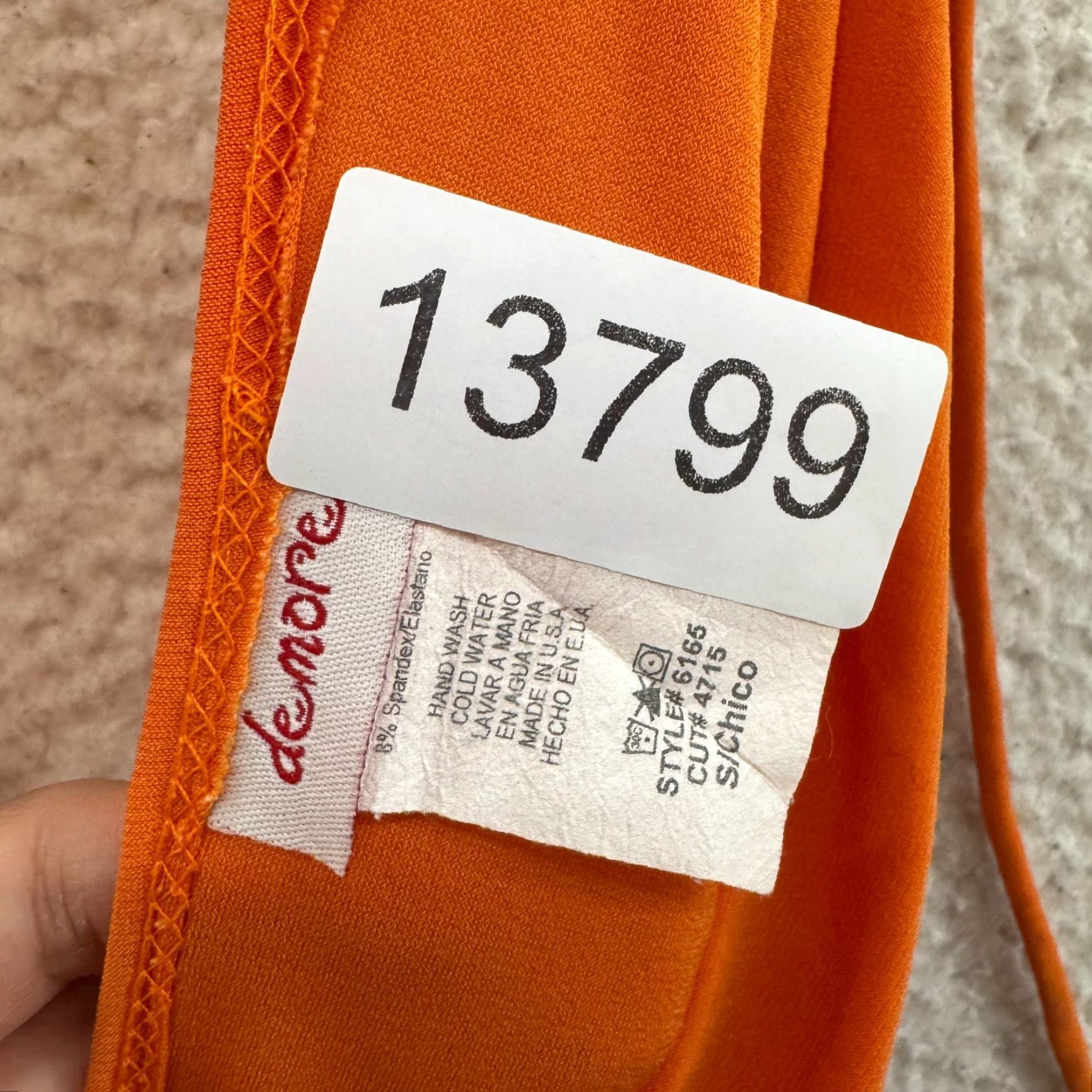Vintage VINTAGE 90s Y2K Demore Mini Dress Orange 2 Piece Plunge Bodycon Club Rave Womens S Small XS Size S / US 4 / IT 40 - 7 Thumbnail