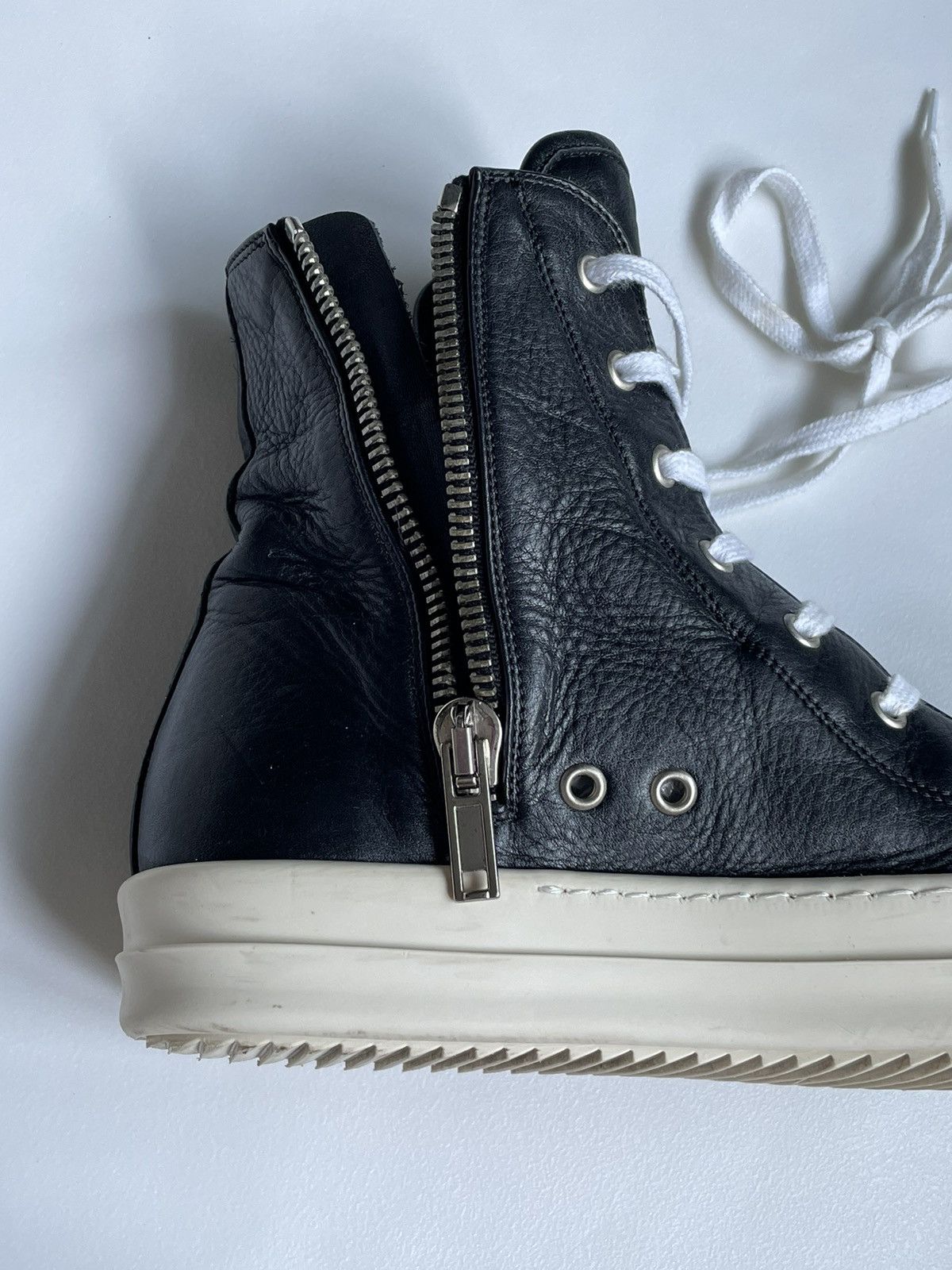Rick Owens S/S 12 Black/Milk Leather Ramones Sneakers Size US 8 / EU 41 - 18 Thumbnail