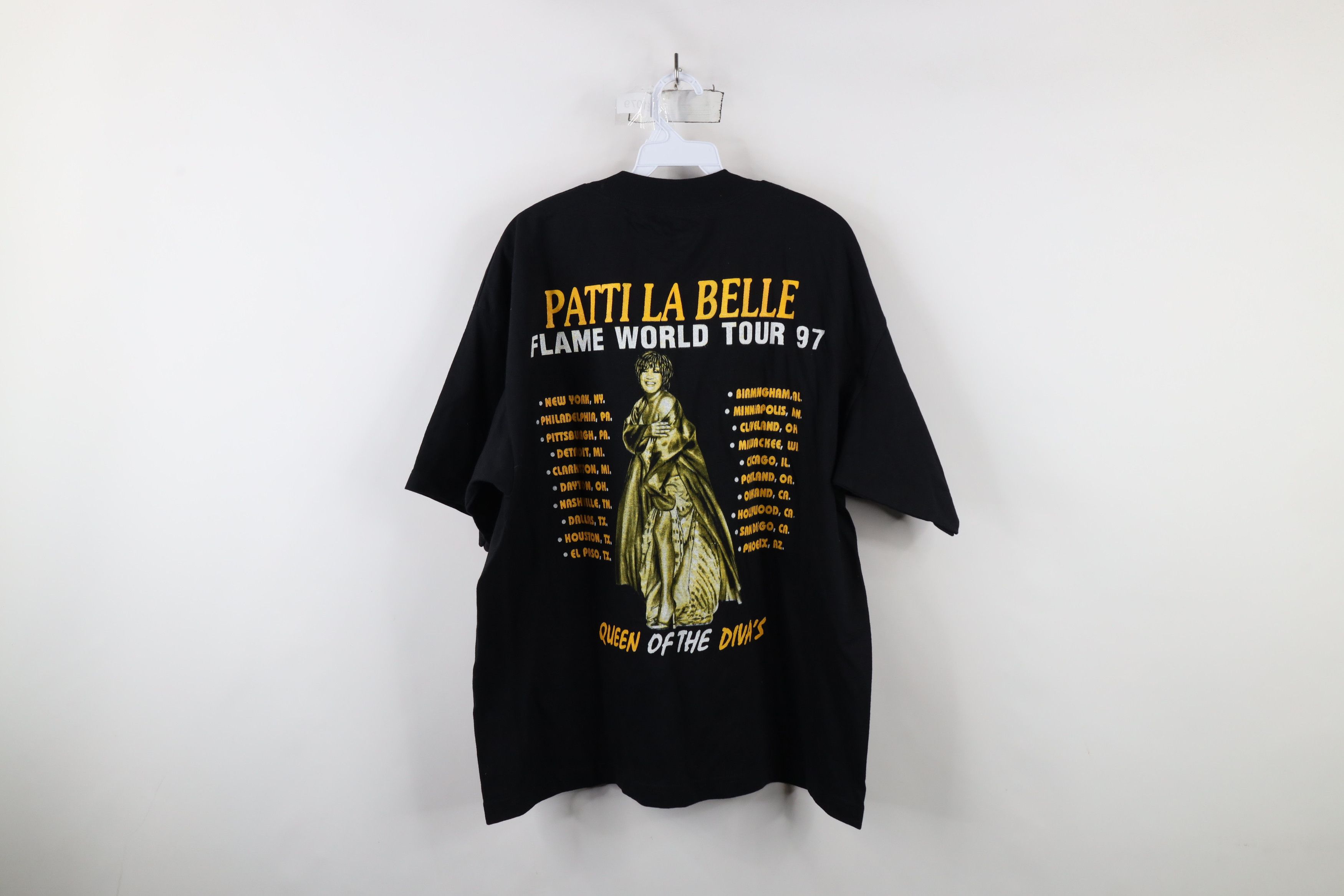 Vintage Vintage 90s Tour Patti La Belle Band T-Shirt Black Cotton Size US XL / EU 56 / 4 - 9 Thumbnail