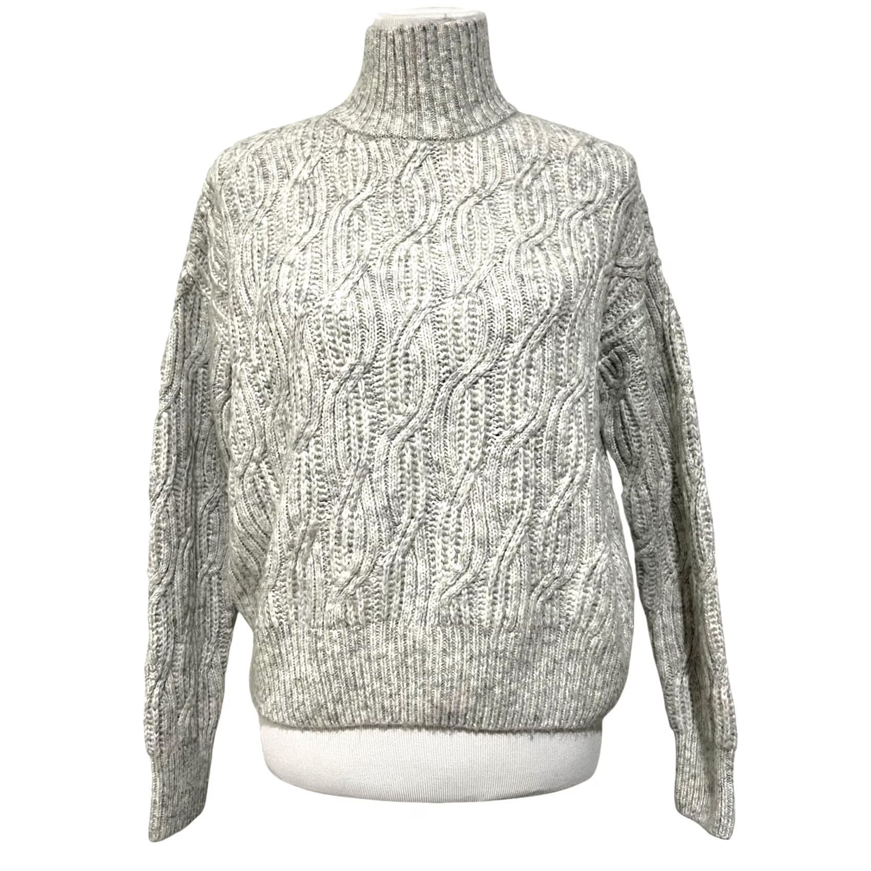 Vineyard Vines Vineyard Vines Women’s Sweater Cable Knit Turtleneck Light Gray Sz Small Pullover Crew Neck Long Sleeve Knit Style: Cable-Knit Adult Womens Ladies? Size S / US 4 / IT 40 - 2 Thumbnail