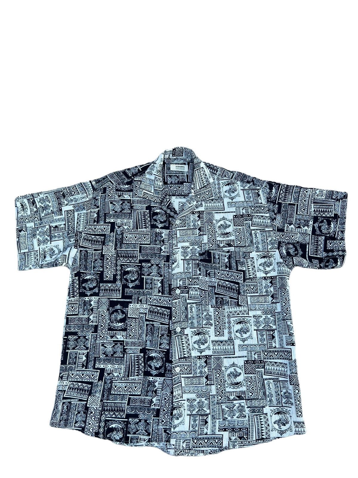 Vintage Vintage 90s Sciarpa Japan Crazy Pattern Silky Hawaiian Shirt Size US L / EU 52-54 / 3 - 1 Thumbnail