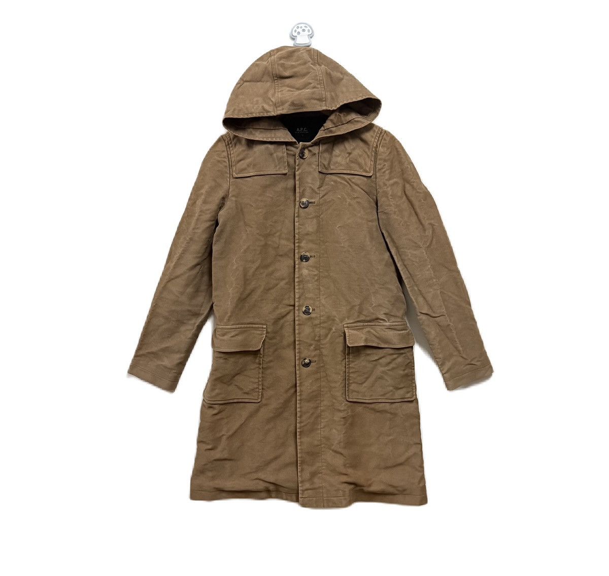 A.P.C. APC Moleskin Hoodie Long Jacket Size US S / EU 44-46 / 1 - 1 Thumbnail