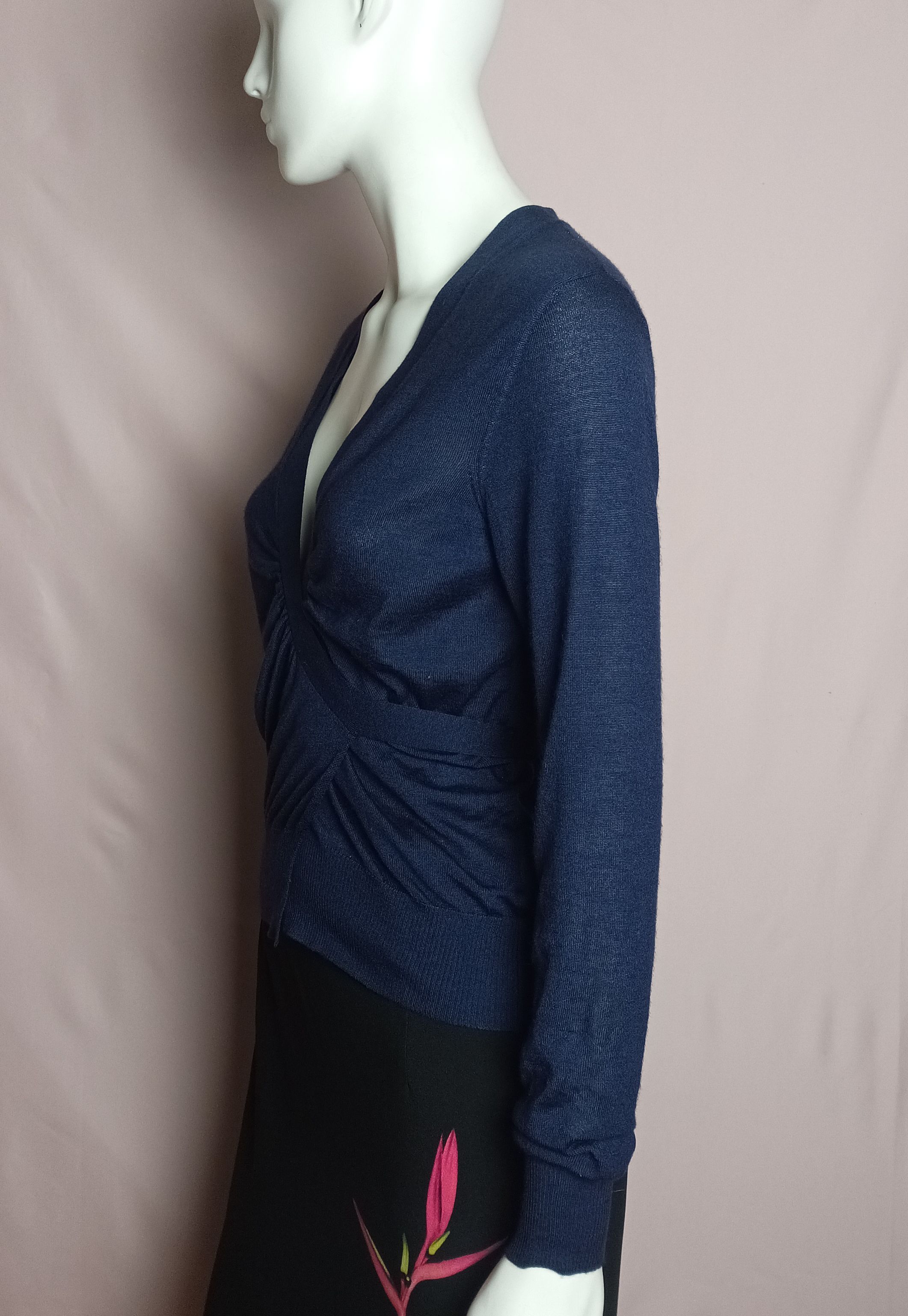 Etro ETRO Cashmere Silk Wrap Cardigan Blue IT 44 Size M / US 6-8 / IT 42-44 - 4 Thumbnail