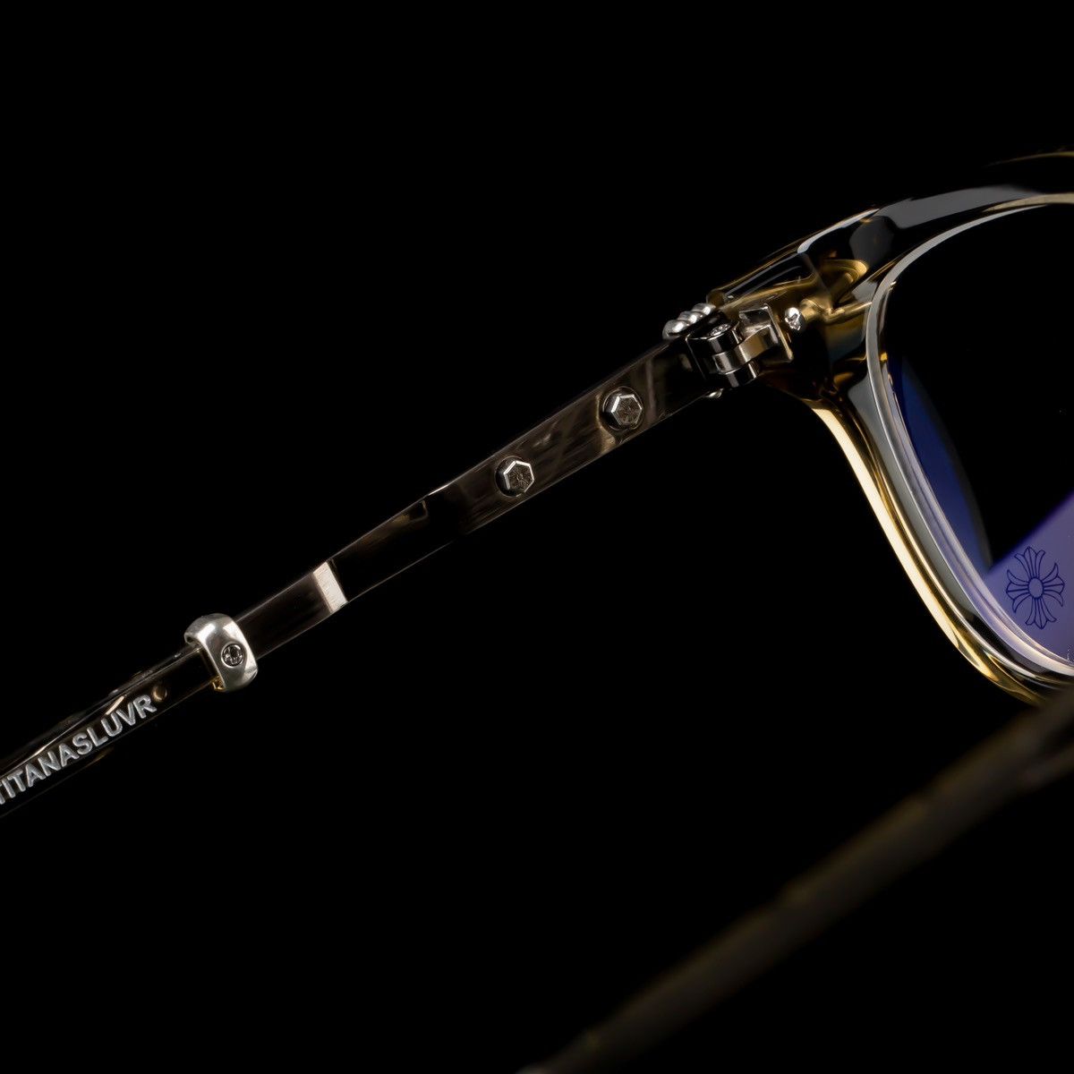 Chrome Hearts CHROME HEARTS TITANASLUVR ARMY/ANTIQUE SILVER GLASSES Size ONE SIZE - 3 Thumbnail