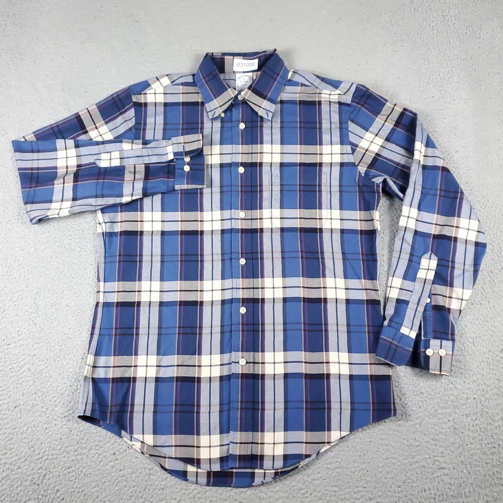 Brooks Brothers Brooks Brothers Shirt Medium Blue Plaid Button Up Long Sleeve Cotton Mens Size US M / EU 48-50 / 2 - 2 Thumbnail