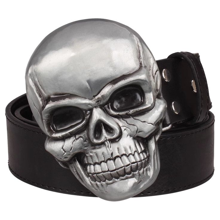 Designer Skull Vibe Vintage Belt Riveted Belts Menswear Accessories Size ONE SIZE - 2 Thumbnail