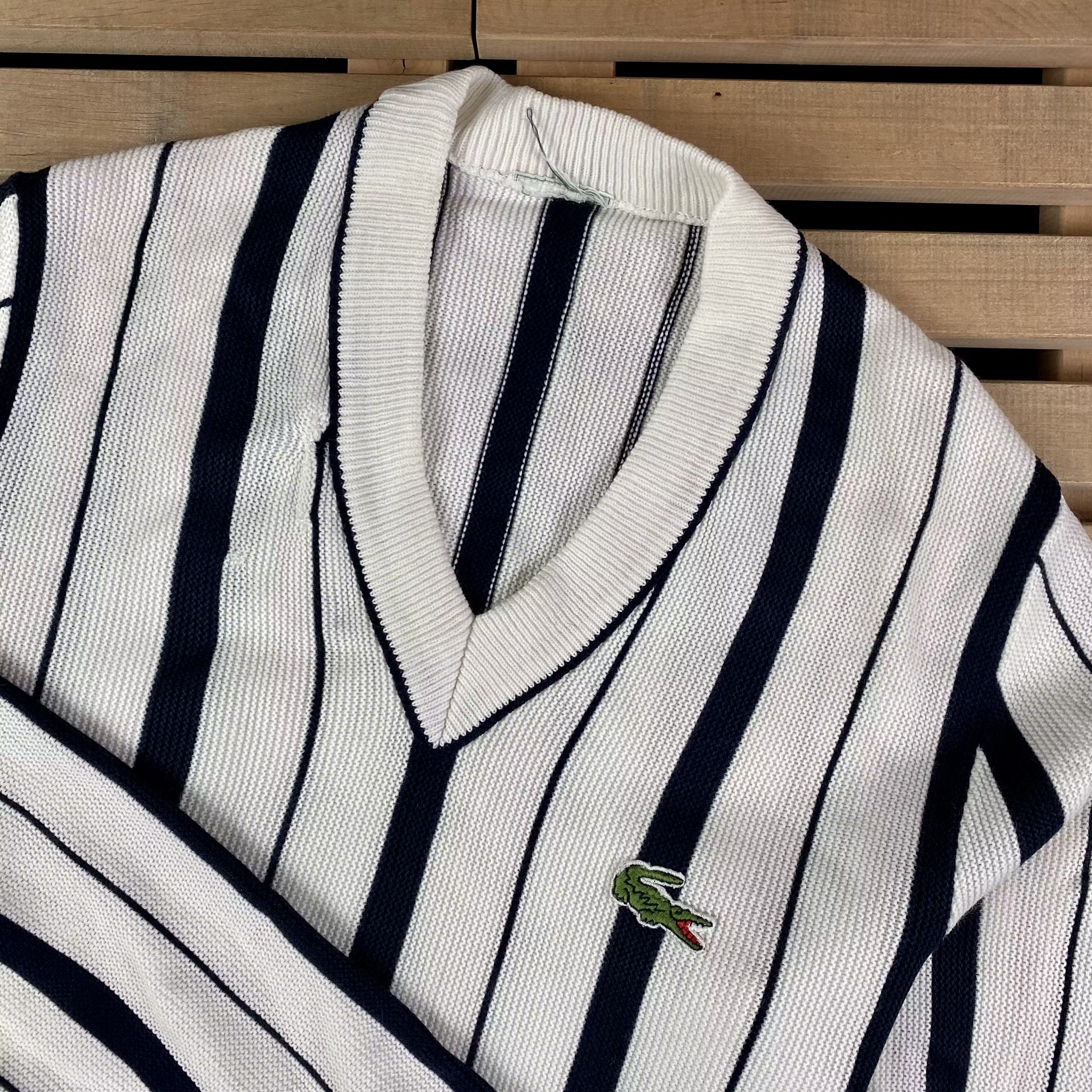 Lacoste × Vintage Mens Sweater Jumper V Neck Chemise Lacoste Vintage Size M Size US M / EU 48-50 / 2 - 2 Thumbnail