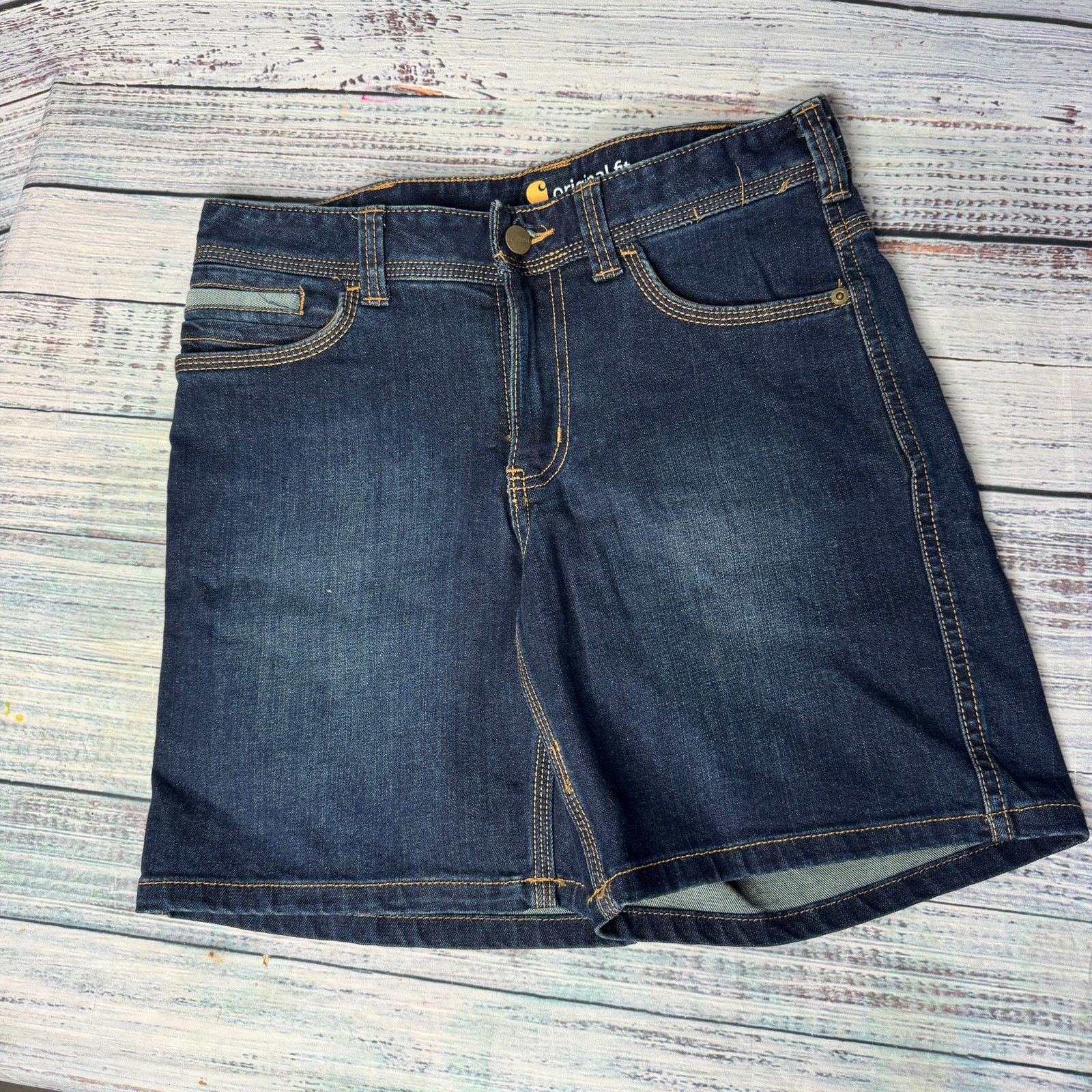 Carhartt Carhartt Sibley Dark Blue Denim Womens Shorts 6 Size 28" / US 6 / IT 42 - 2 Thumbnail