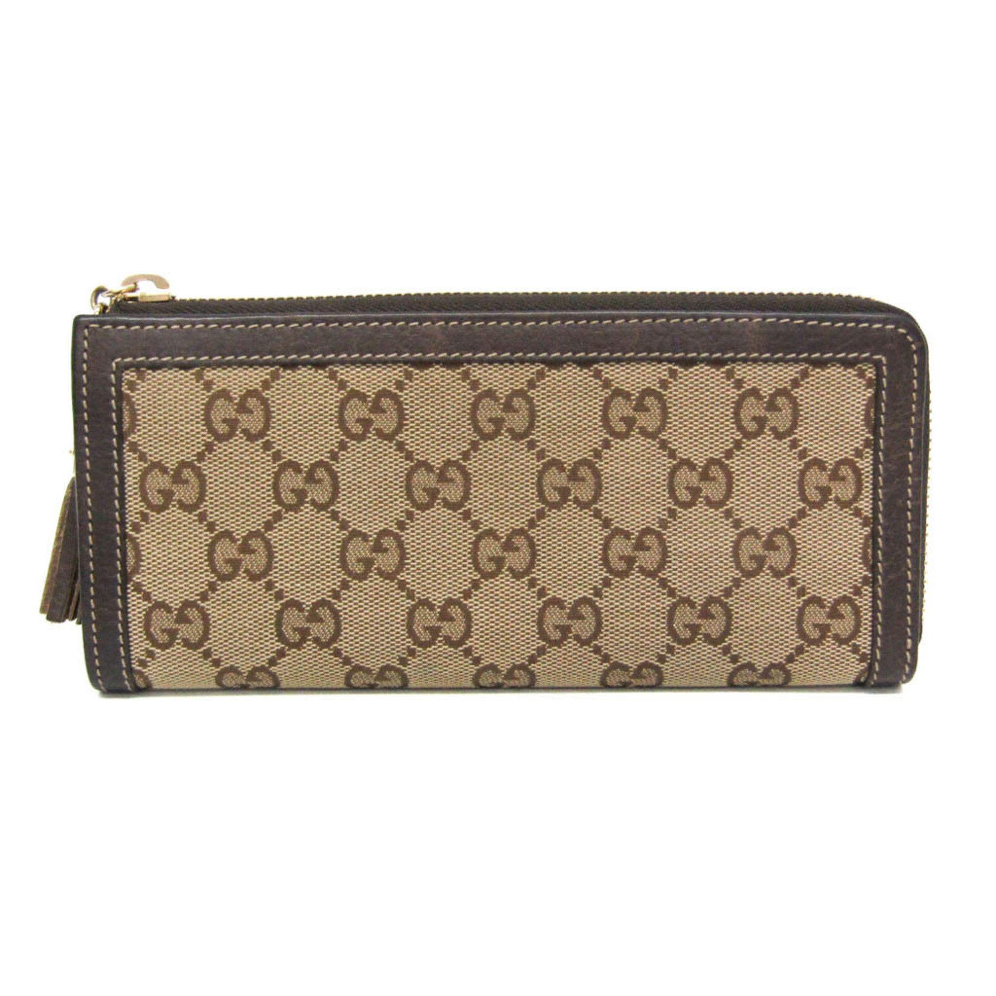 Gucci Gucci Bamboo 306616 Women's GG Canvas,Leather Long Wallet (bi-fold) Beige,Brown Size ONE SIZE - 1 Thumbnail