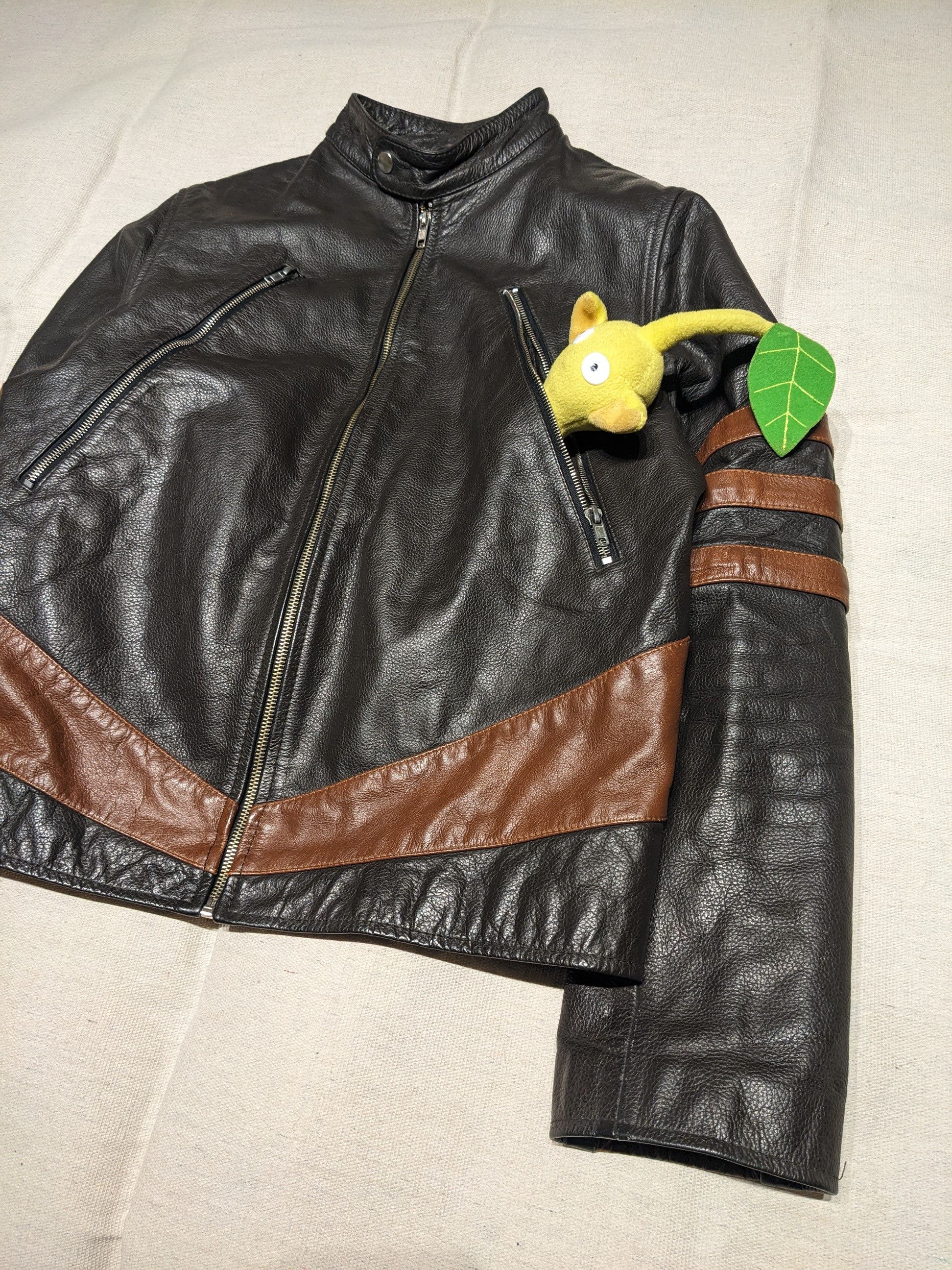 Other Vintage Leather Cafe Racer Moto Jacket men's S/ M Size US S / EU 44-46 / 1 - 2 Thumbnail