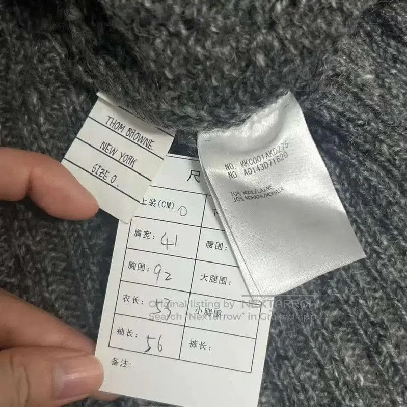 Thom Browne Thom Browne Gray Wool Blend Women's Cardigan 0089. Size S / US 4 / IT 40 - 4 Thumbnail