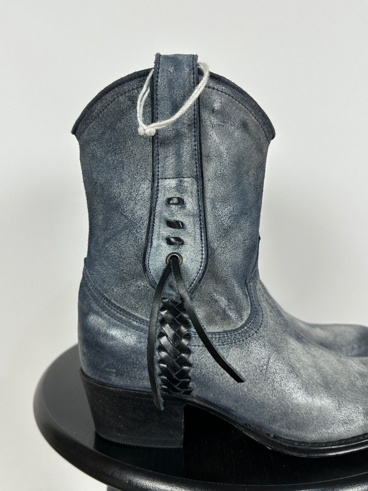 Sendra Sendra Dr.Adams Blue Leather Cowboy Biker Ankle Boots Size US 6 / IT 36 - 13 Thumbnail