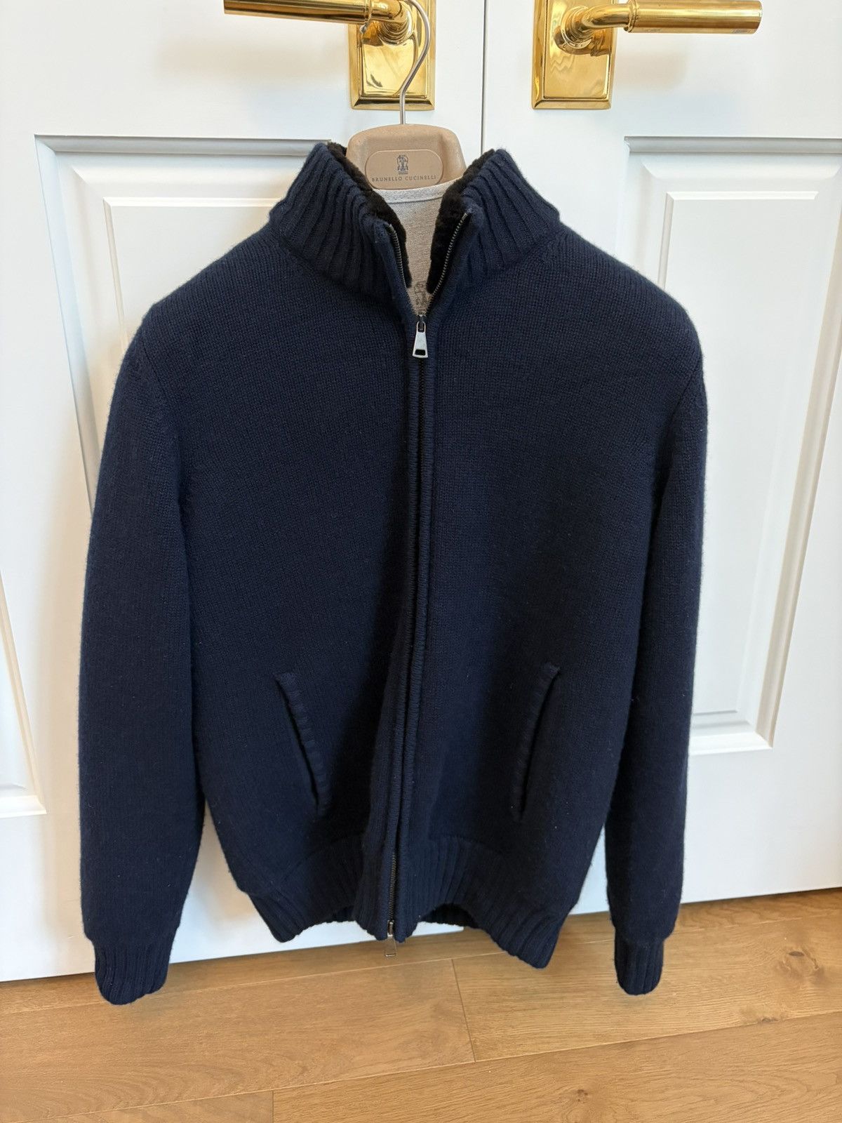 Other Rose & Born - Fur Lined Cashmere Blouson Navy Size US M / EU 48-50 / 2 - 1 Thumbnail