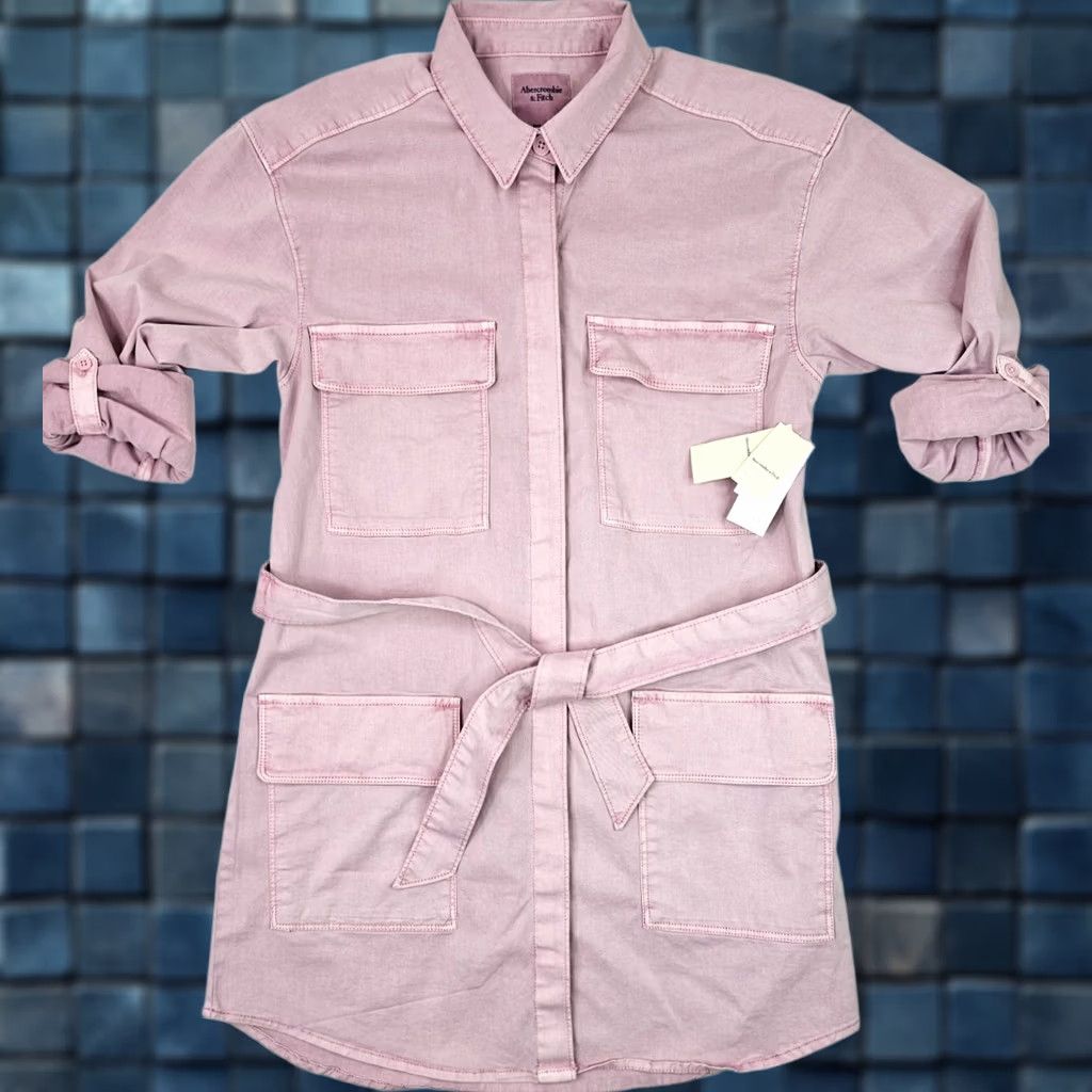 Abercrombie & Fitch Abercrombie & Fitch Utility Field Jacket Women M Belted Pink Cotton New w Defect Size M / US 6-8 / IT 42-44 - 1 Thumbnail