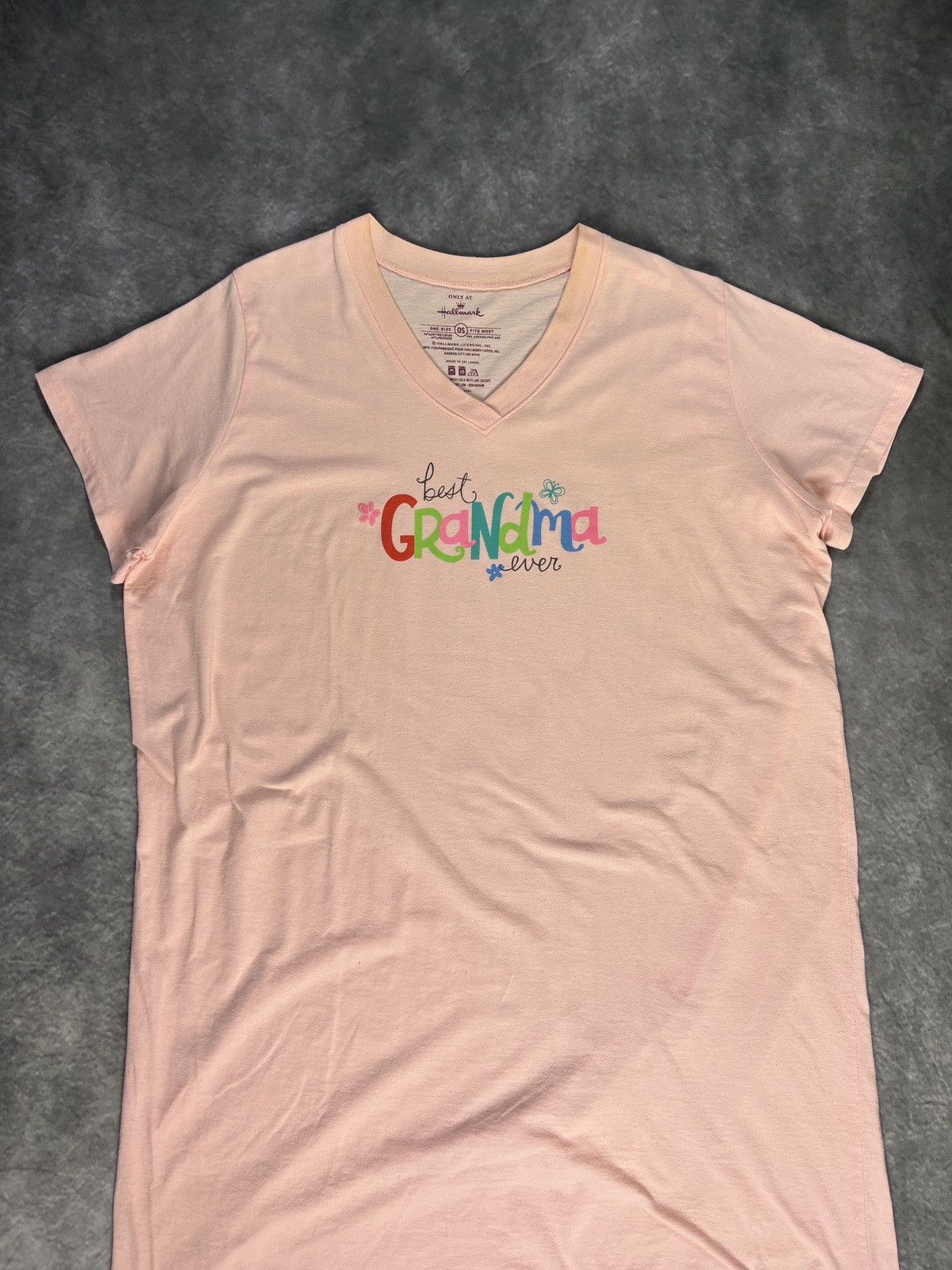 Vintage Best Grandma Ever Longline V-Neck Sleep Tee Oversized OS Size US XL / EU 56 / 4 - 1 Thumbnail