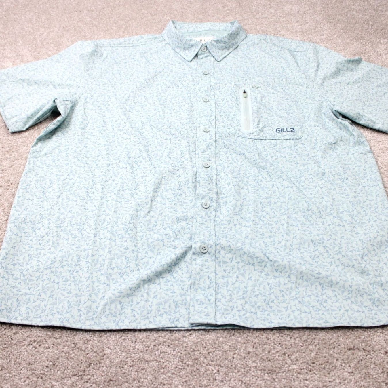 Vintage Gillz AOP Shirt Mens XL Blue Fish All Over Print Polyester Stretch Long Sleeve Size US XL / EU 56 / 4 - 3 Thumbnail