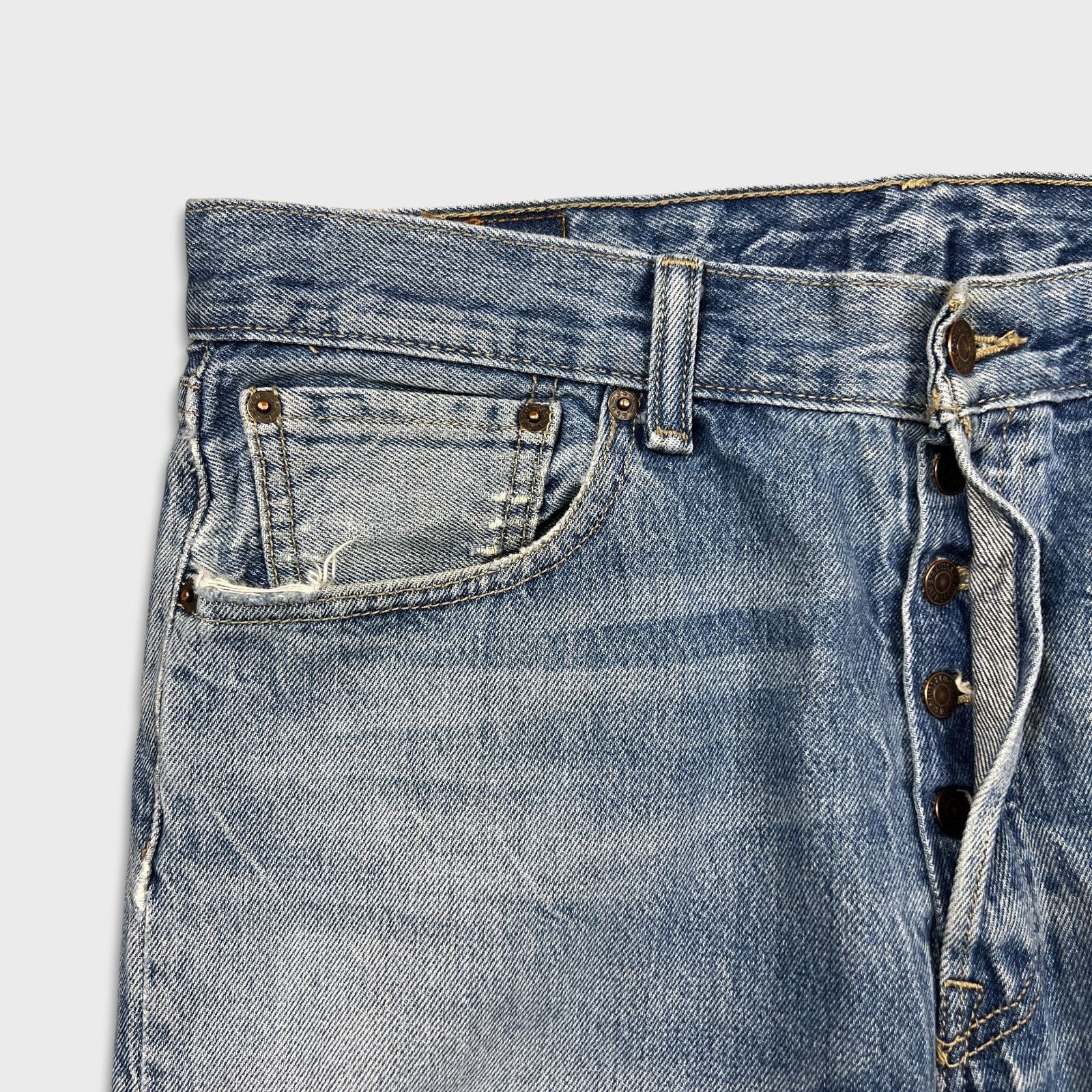 Levi's Levi's 501 Jeans 34x30 Original Fit Straight Distress Denim Size US 34 / EU 50 - 3 Thumbnail
