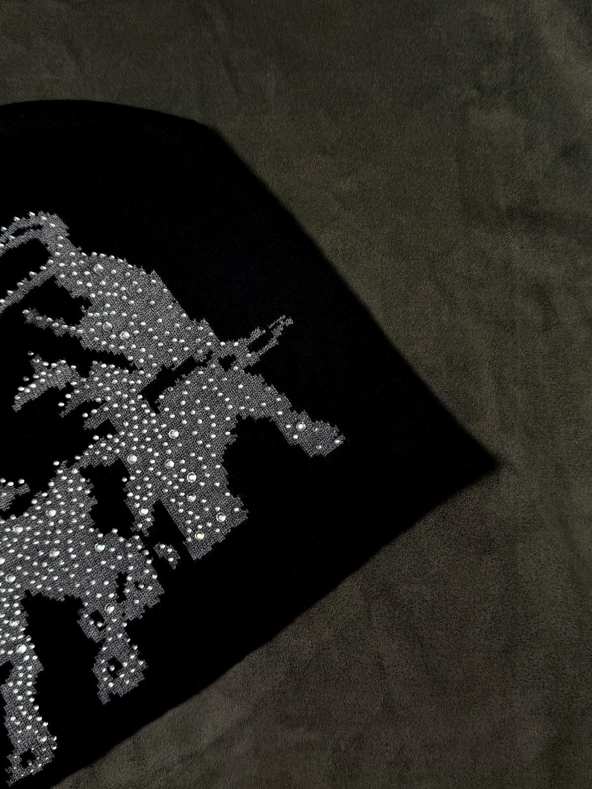 Japanese Brand Avant Garde Bull Graphic No Cuff Knit Beanie Hat Black OS Size ONE SIZE - 2 Thumbnail
