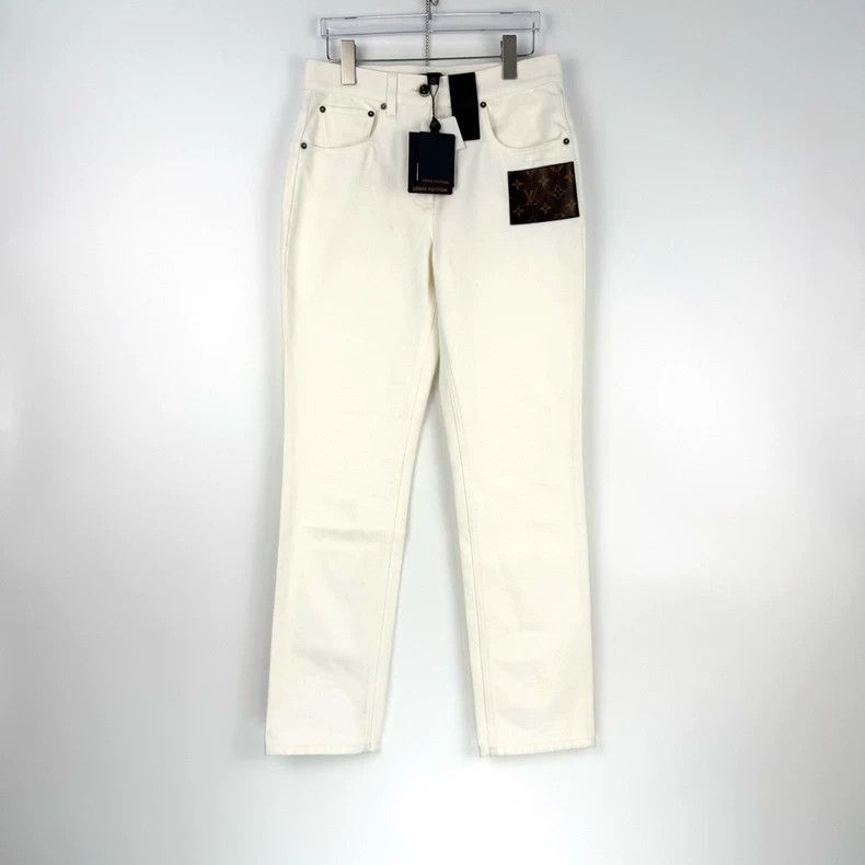 Louis Vuitton Louis Vuitton White presbyopic leather jeans 2505-Nextarrow Size US 36 / EU 52 - 3 Thumbnail