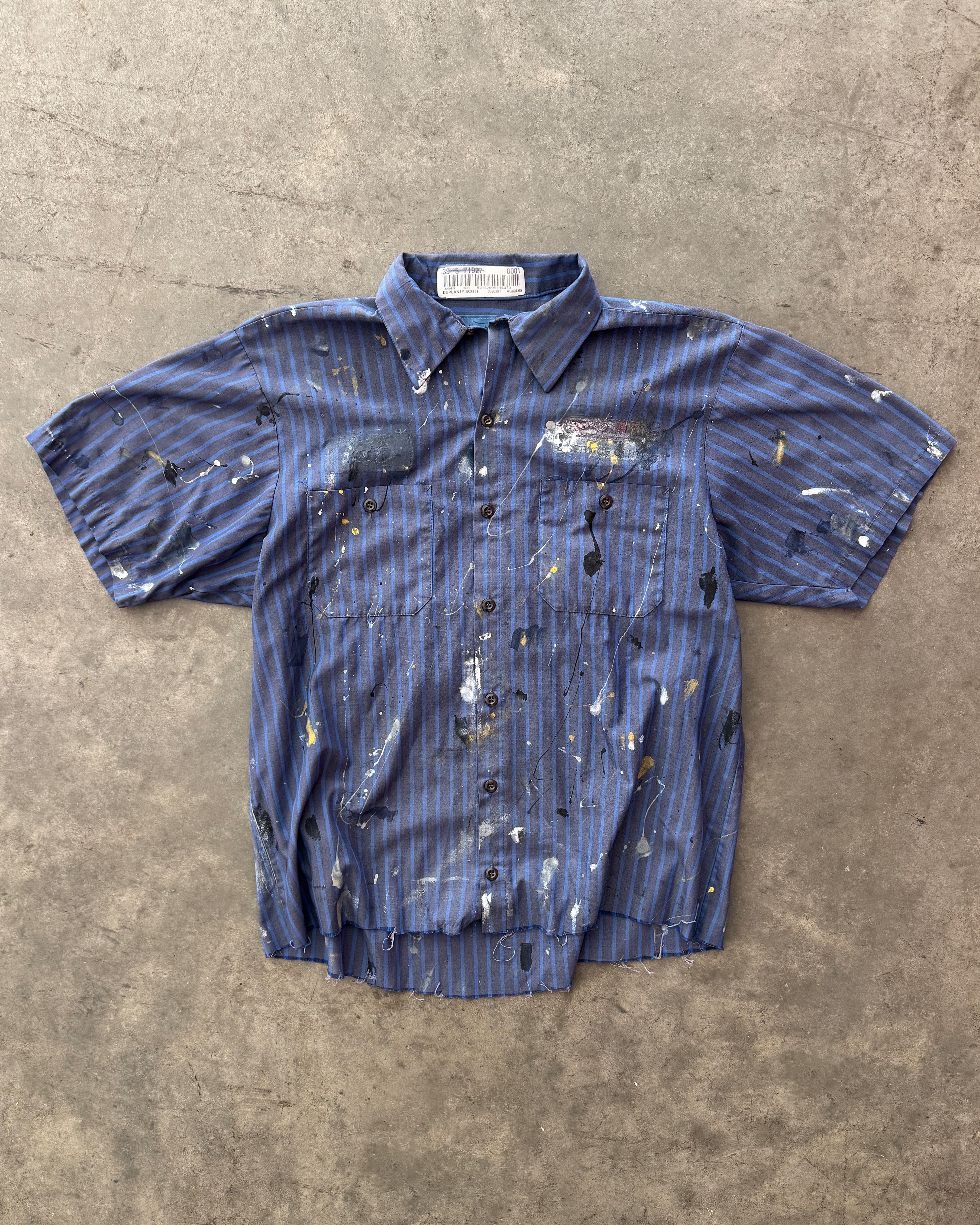 Vintage Vintage Paint Splattered Striped Work Button-Up Size US M / EU 48-50 / 2 - 1 Thumbnail