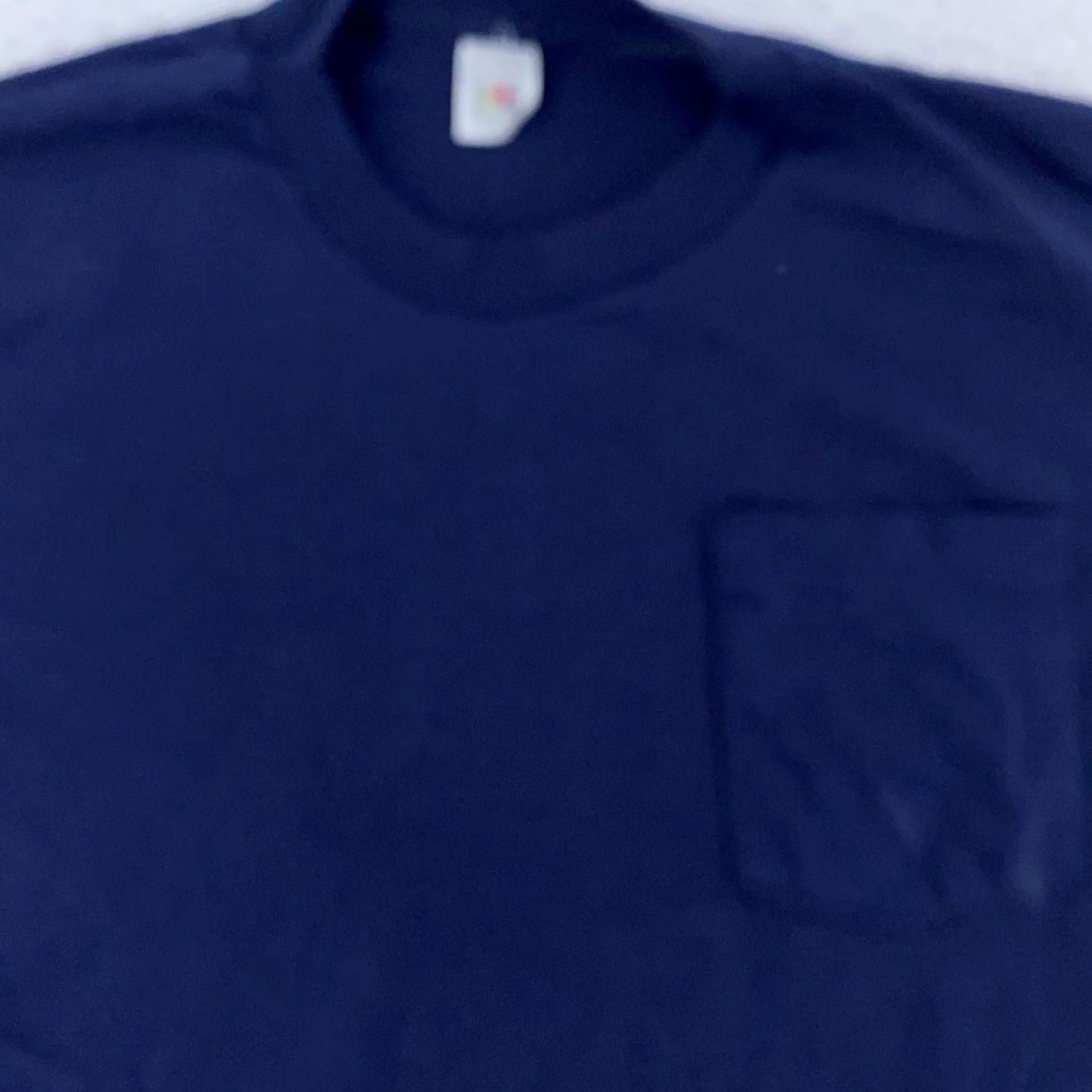 Fruit Of The Loom Fruit of the Loom Shirt Mens Medium Navy Blue Pocket Crewneck Tee Size US M / EU 48-50 / 2 - 2 Thumbnail