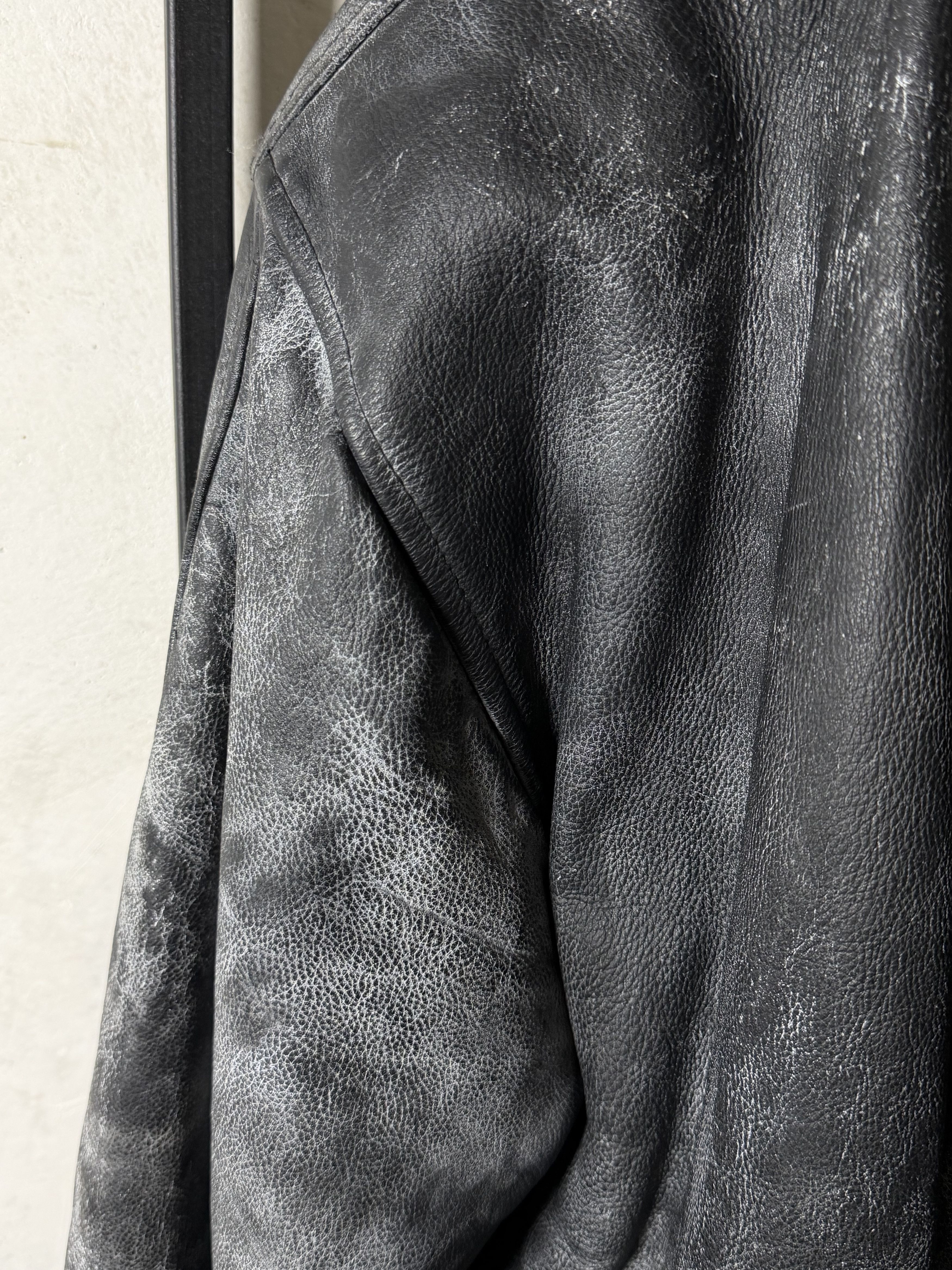 Genuine Leather Waxed Genuine Thick Leather Bomber Jacket Size US XXL / EU 58 / 5 - 3 Thumbnail